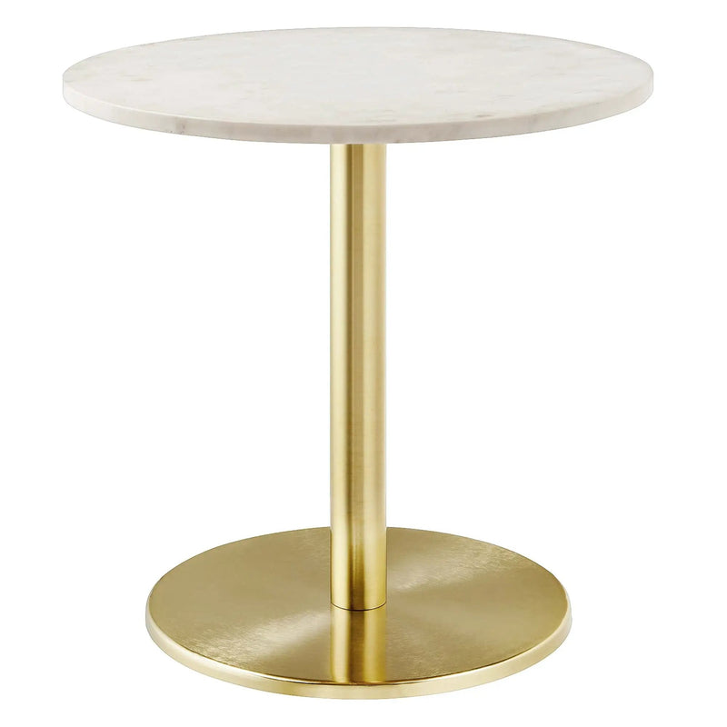 Viva Round White Marble Side Table by Modway by HouseOfZazla