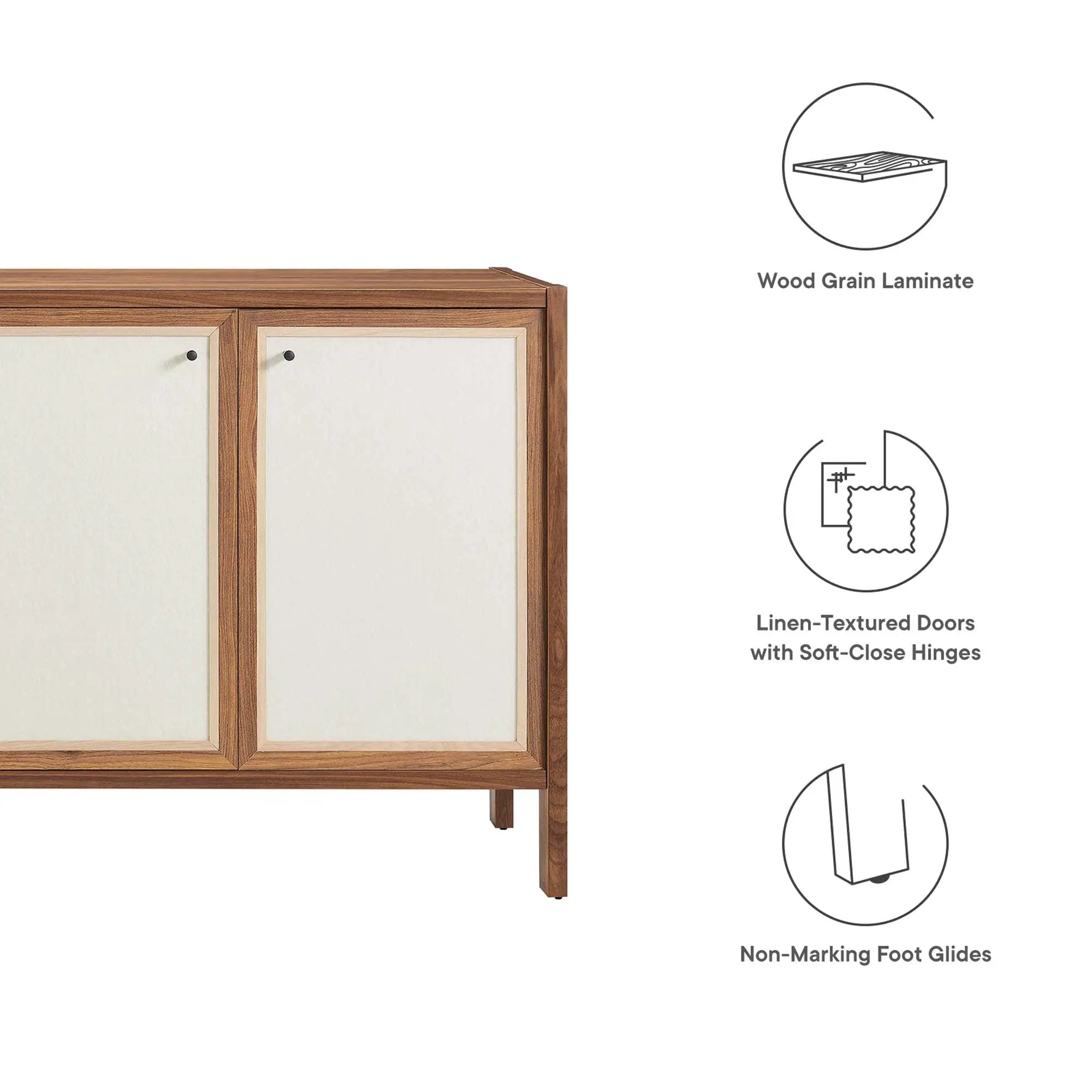 Capri 65" Wood Grain Sideboard Storage Cabinet by Modway by HouseOfZazla