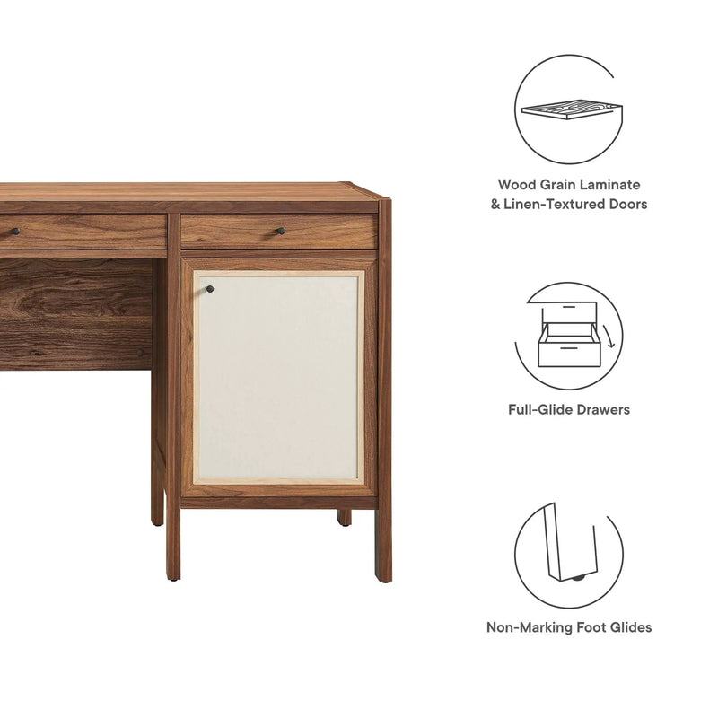 Capri 58" Wood Grain Office Desk by Modway by HouseOfZazla