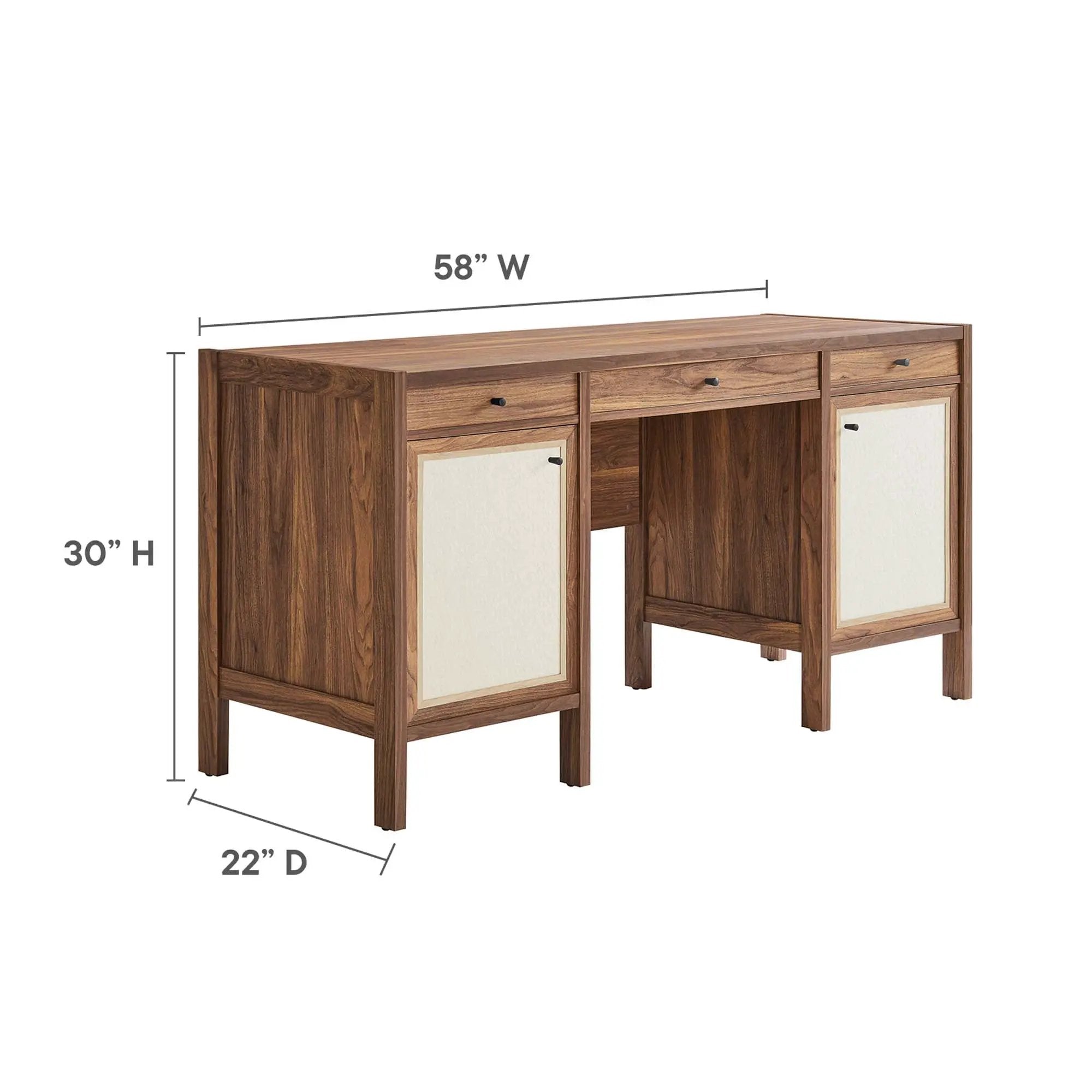 Capri 58" Wood Grain Office Desk by Modway by HouseOfZazla