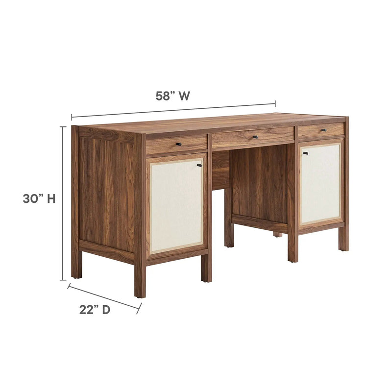 Capri 58" Wood Grain Office Desk by Modway by HouseOfZazla
