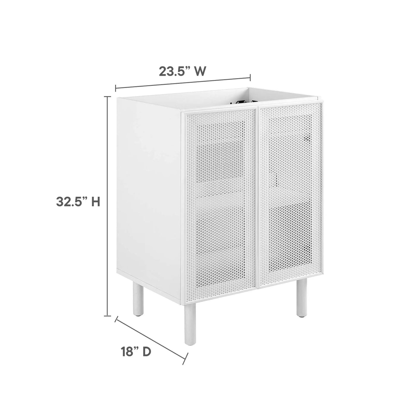 Calla 24" Perforated Metal Bathroom Vanity Cabinet by HouseOfZazla