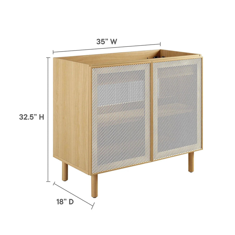 Calla 36" Perforated Metal Bathroom Vanity Cabinet by Modway by HouseOfZazla