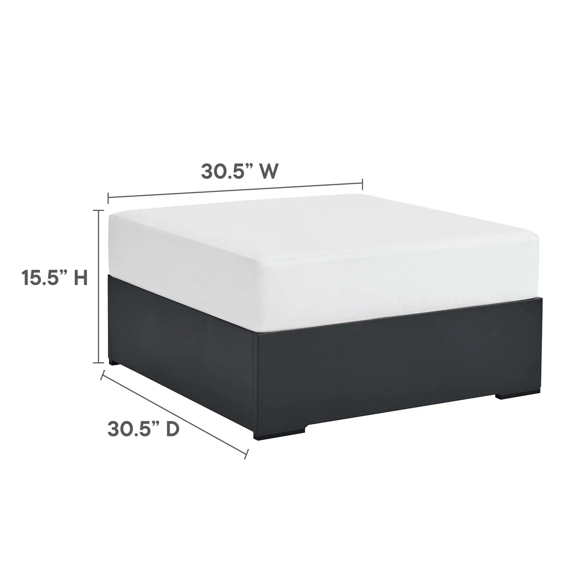 Tahoe Outdoor Patio Powder-Coated Aluminum Ottoman by Modway by HouseOfZazla
