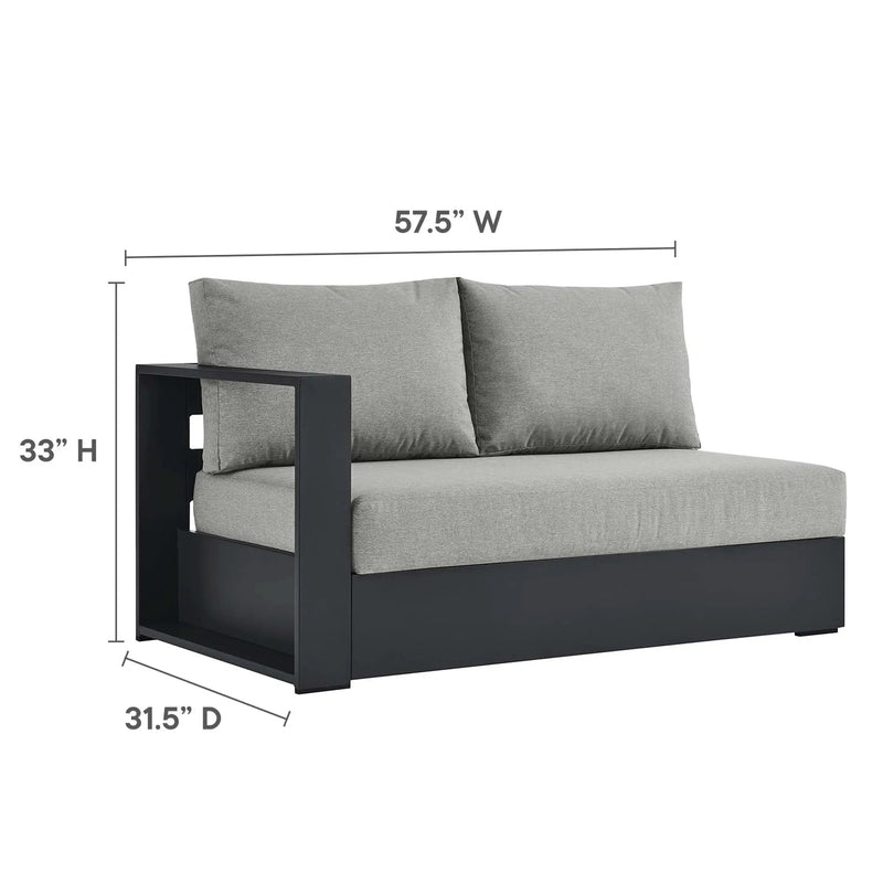 Tahoe Outdoor Patio Powder-Coated Aluminum Modular Left-Facing Loveseat by HouseOfZazla