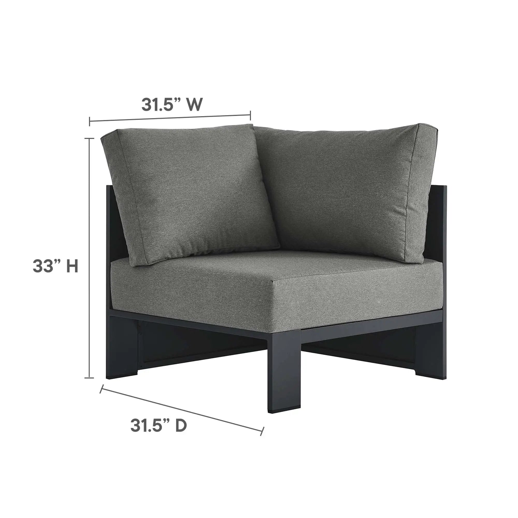 Tahoe Outdoor Patio Powder-Coated Aluminum Modular Corner Chair by Modway by HouseOfZazla