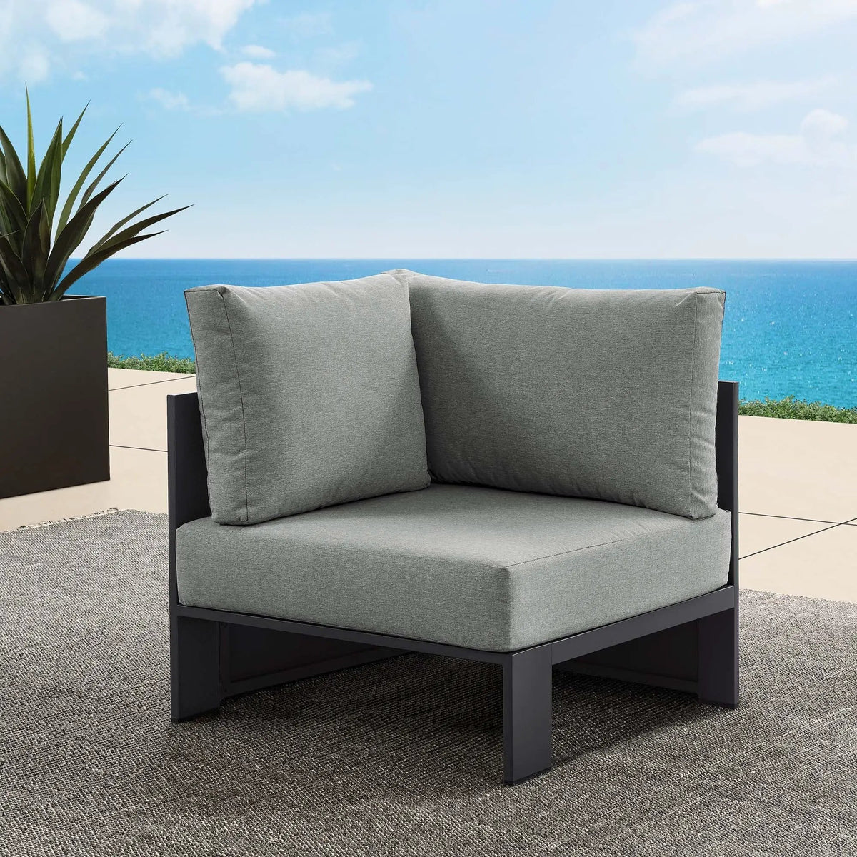 Tahoe Outdoor Patio Powder-Coated Aluminum Modular Corner Chair by Modway by HouseOfZazla