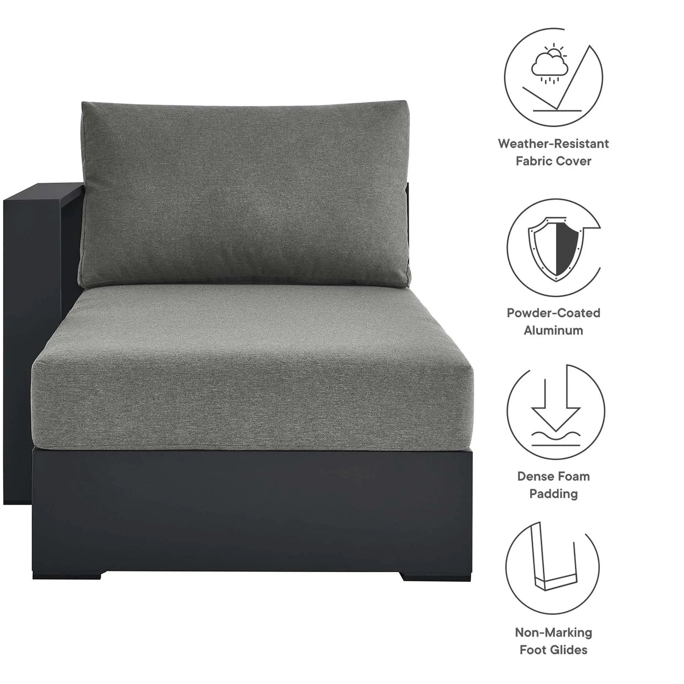 Tahoe Outdoor Patio Powder-Coated Aluminum Left-Facing Chaise Lounge by HouseOfZazla