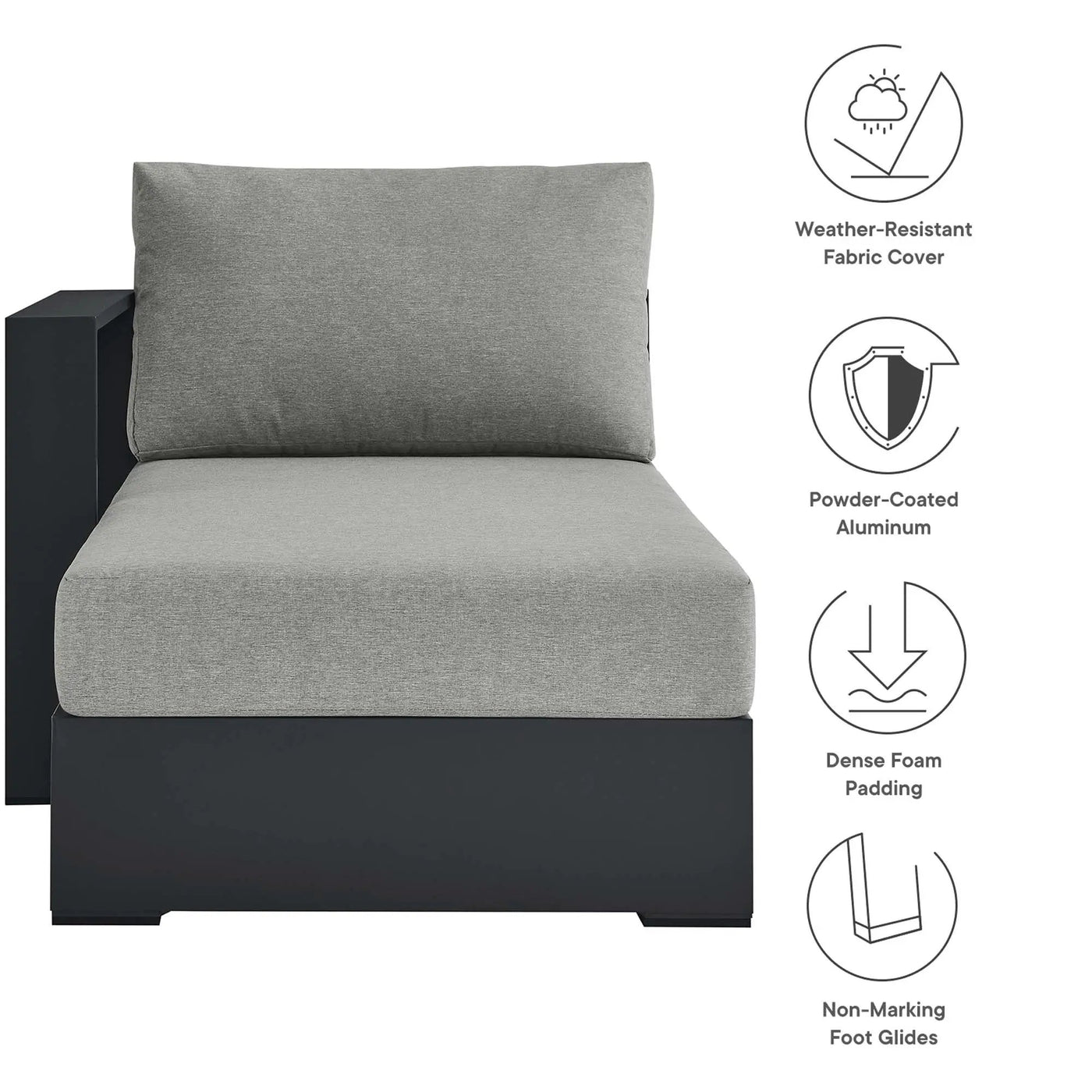 Tahoe Outdoor Patio Powder-Coated Aluminum Left-Facing Chaise Lounge by HouseOfZazla