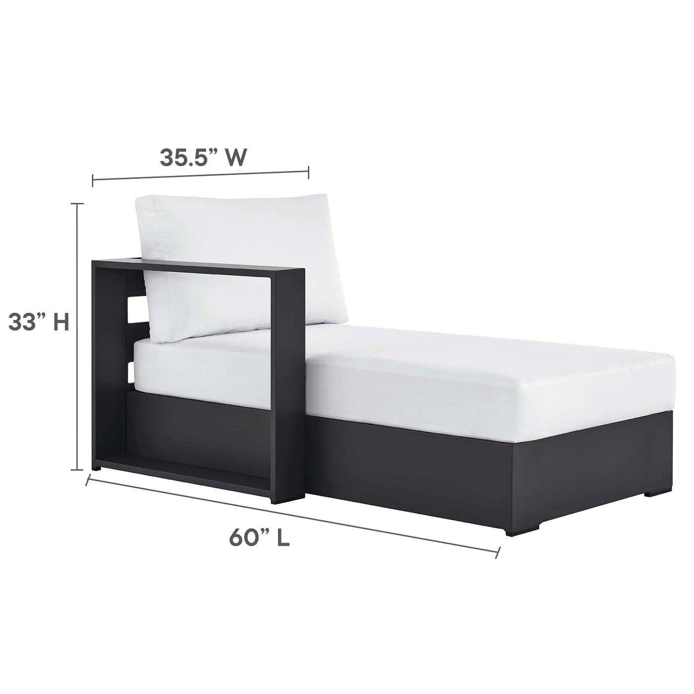Tahoe Outdoor Patio Powder-Coated Aluminum Left-Facing Chaise Lounge by HouseOfZazla