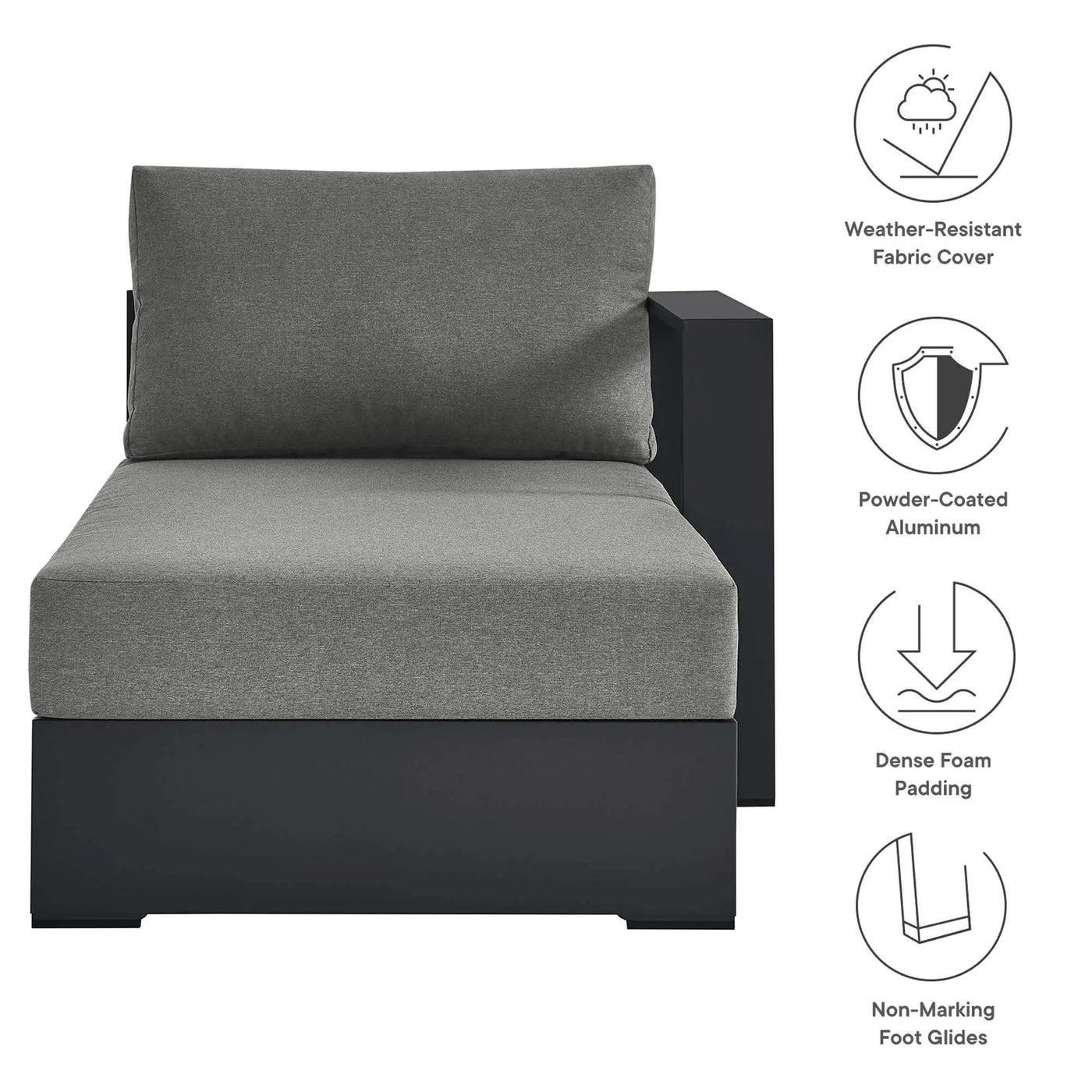 Tahoe Outdoor Patio Powder-Coated Aluminum Right-Facing Chaise Lounge by HouseOfZazla