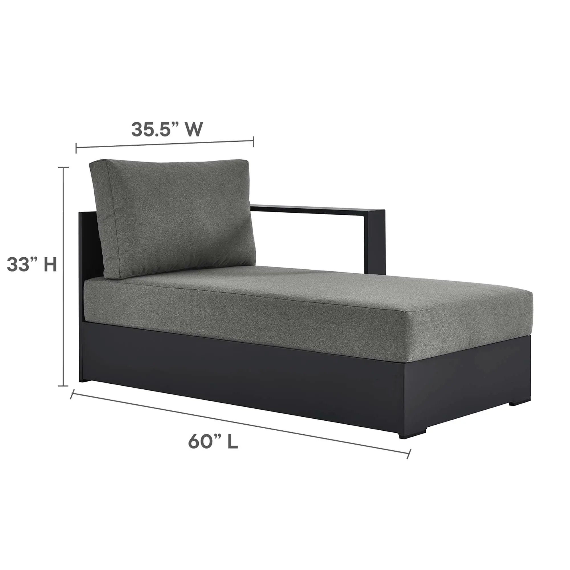 Tahoe Outdoor Patio Powder-Coated Aluminum Right-Facing Chaise Lounge by HouseOfZazla