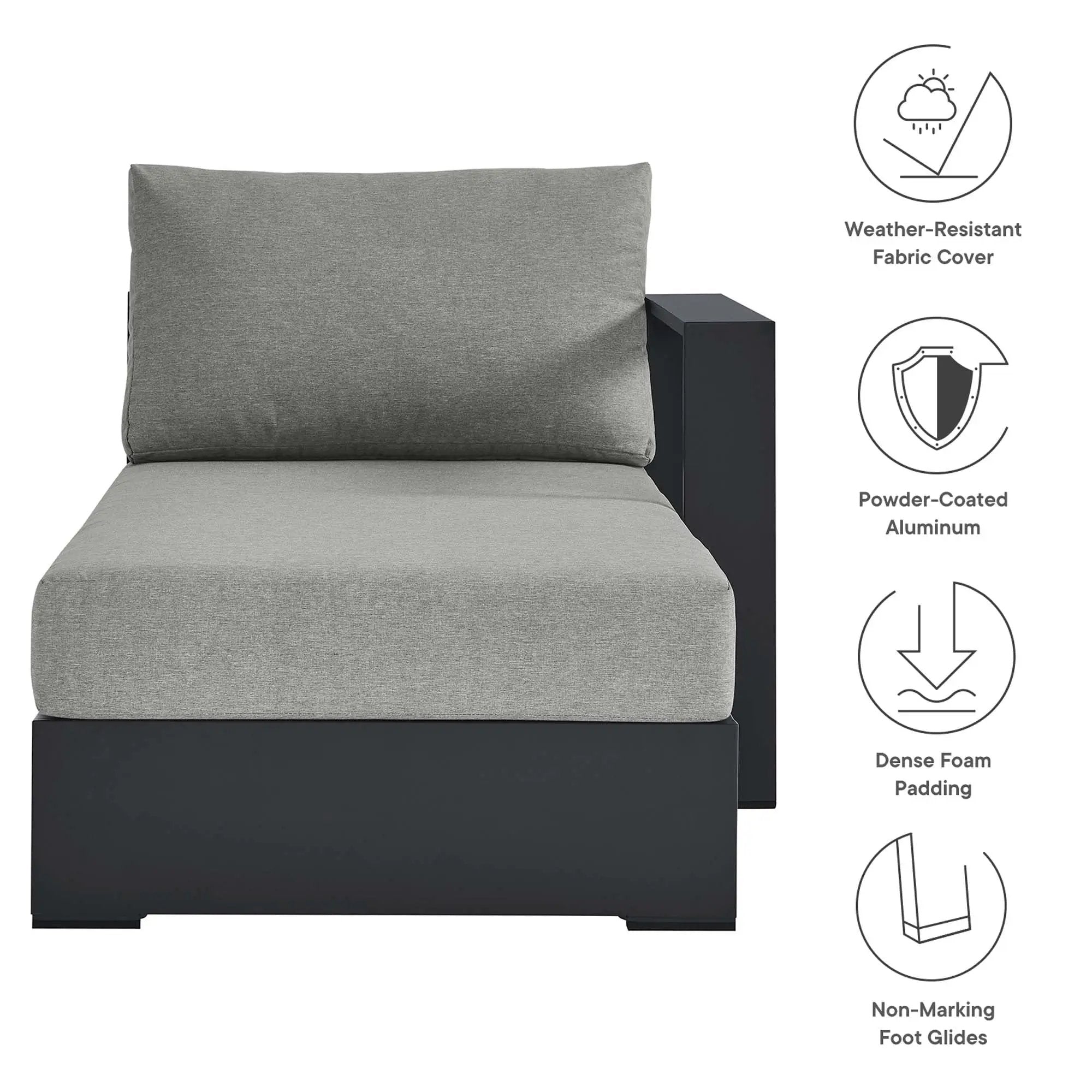 Tahoe Outdoor Patio Powder-Coated Aluminum Right-Facing Chaise Lounge by HouseOfZazla