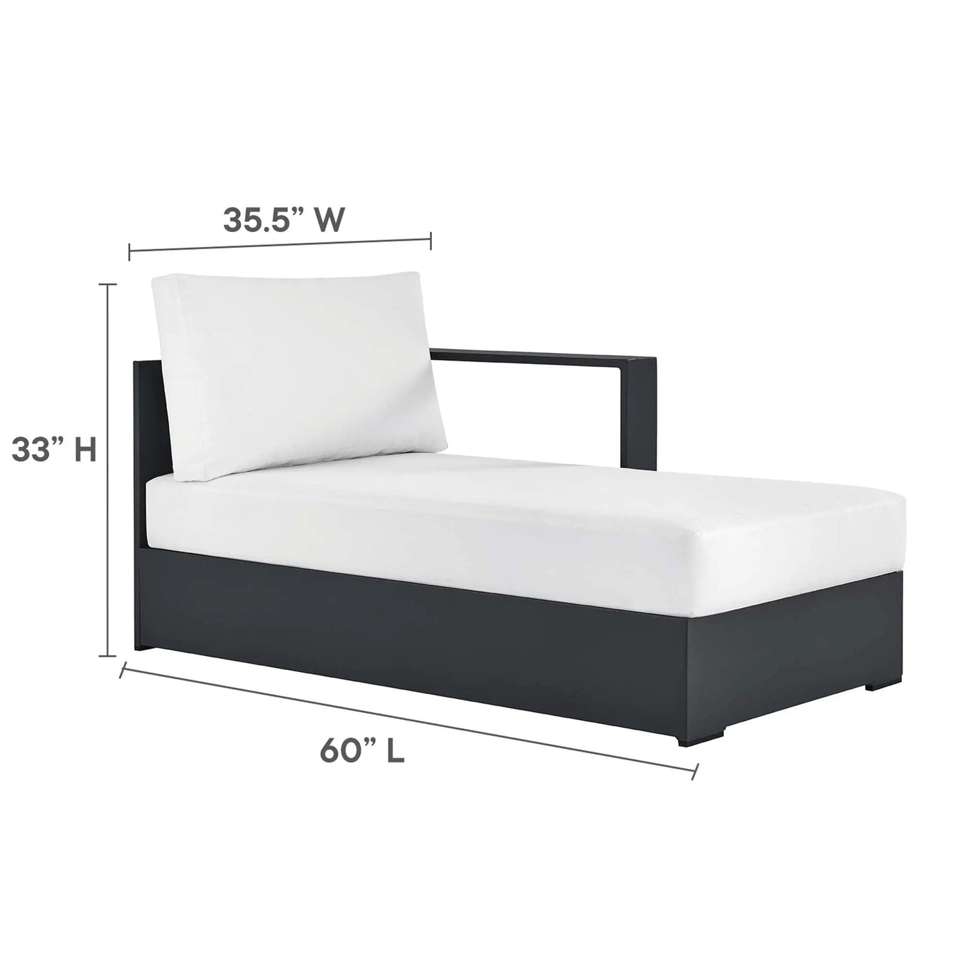 Tahoe Outdoor Patio Powder-Coated Aluminum Right-Facing Chaise Lounge by HouseOfZazla