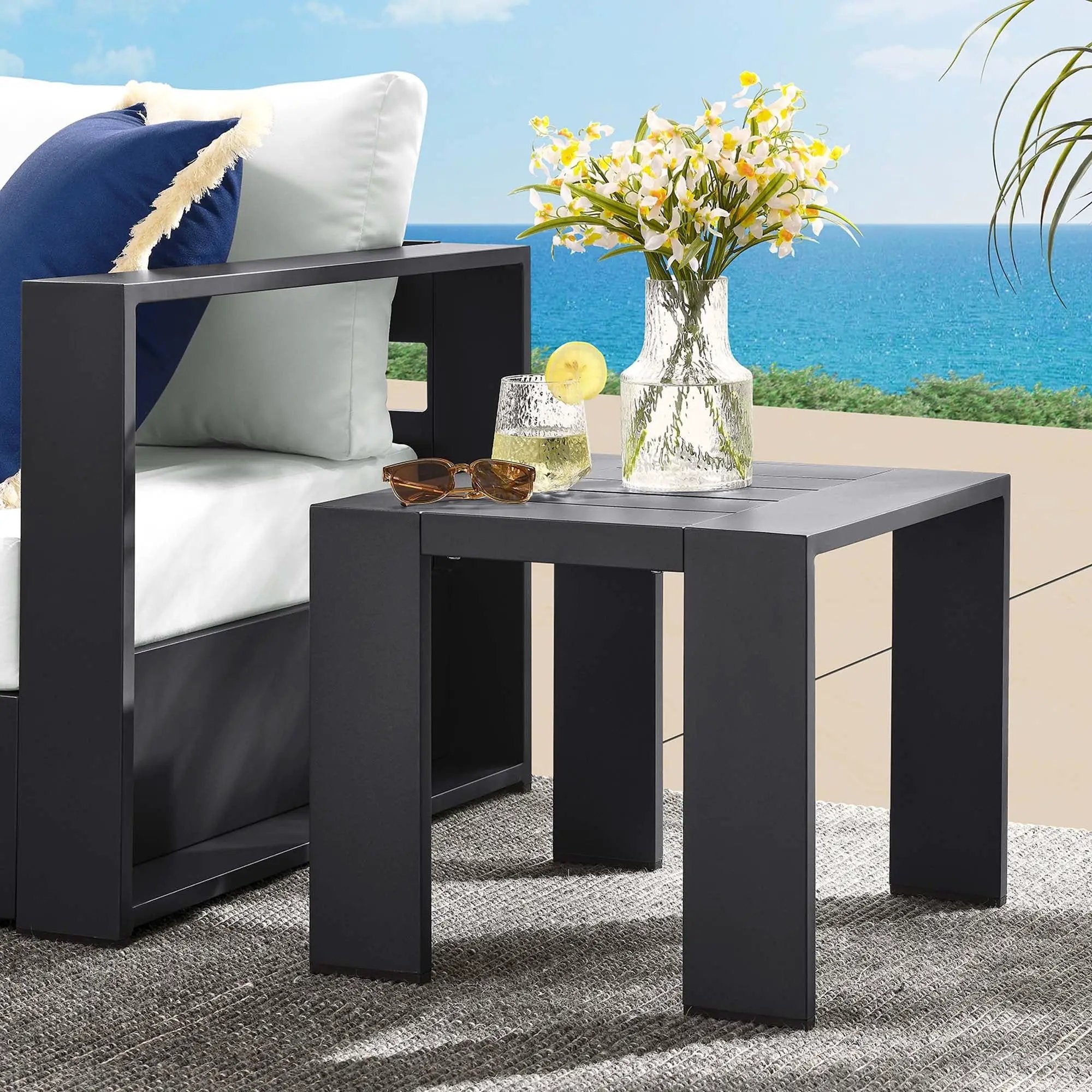Tahoe Outdoor Patio Powder-Coated Aluminum End Table by Modway by HouseOfZazla
