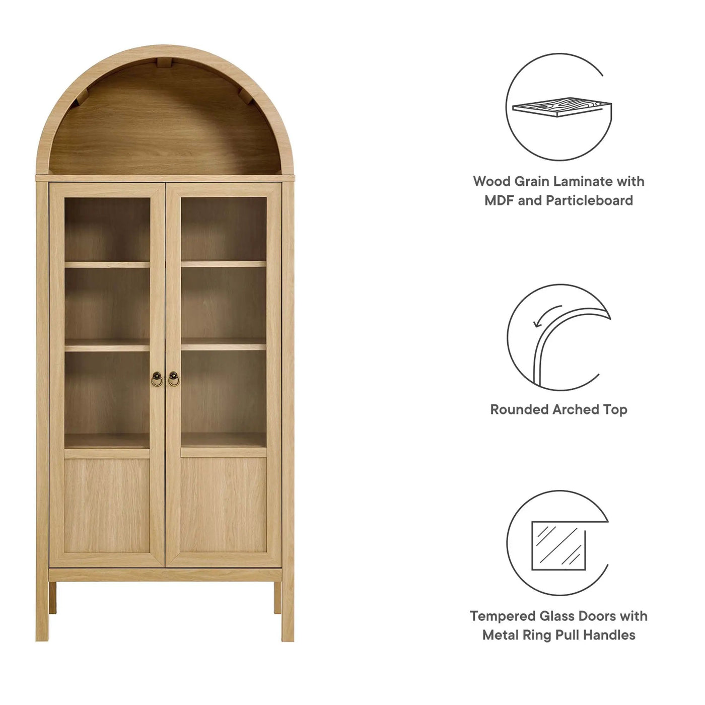Tessa Tall Arched Storage Display Cabinet by Modway by HouseOfZazla