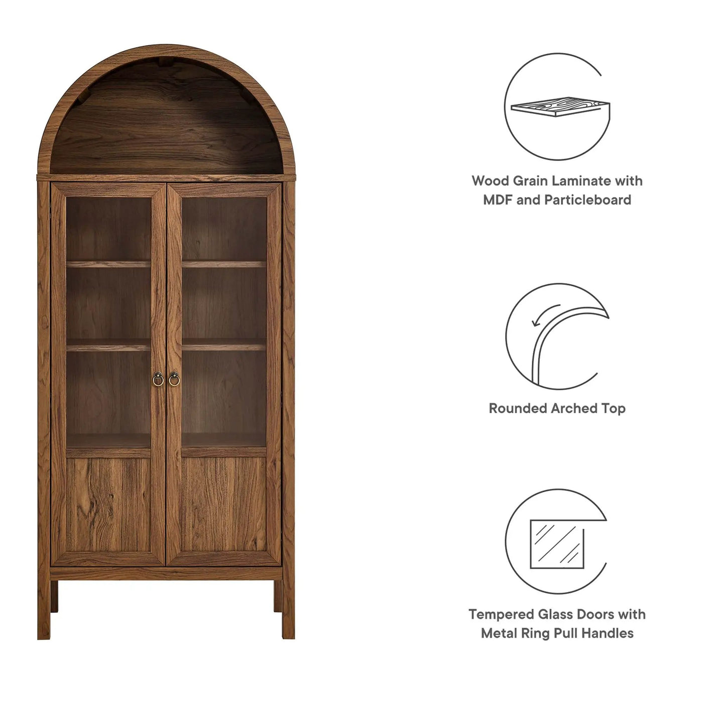 Tessa Tall Arched Storage Display Cabinet by Modway by HouseOfZazla