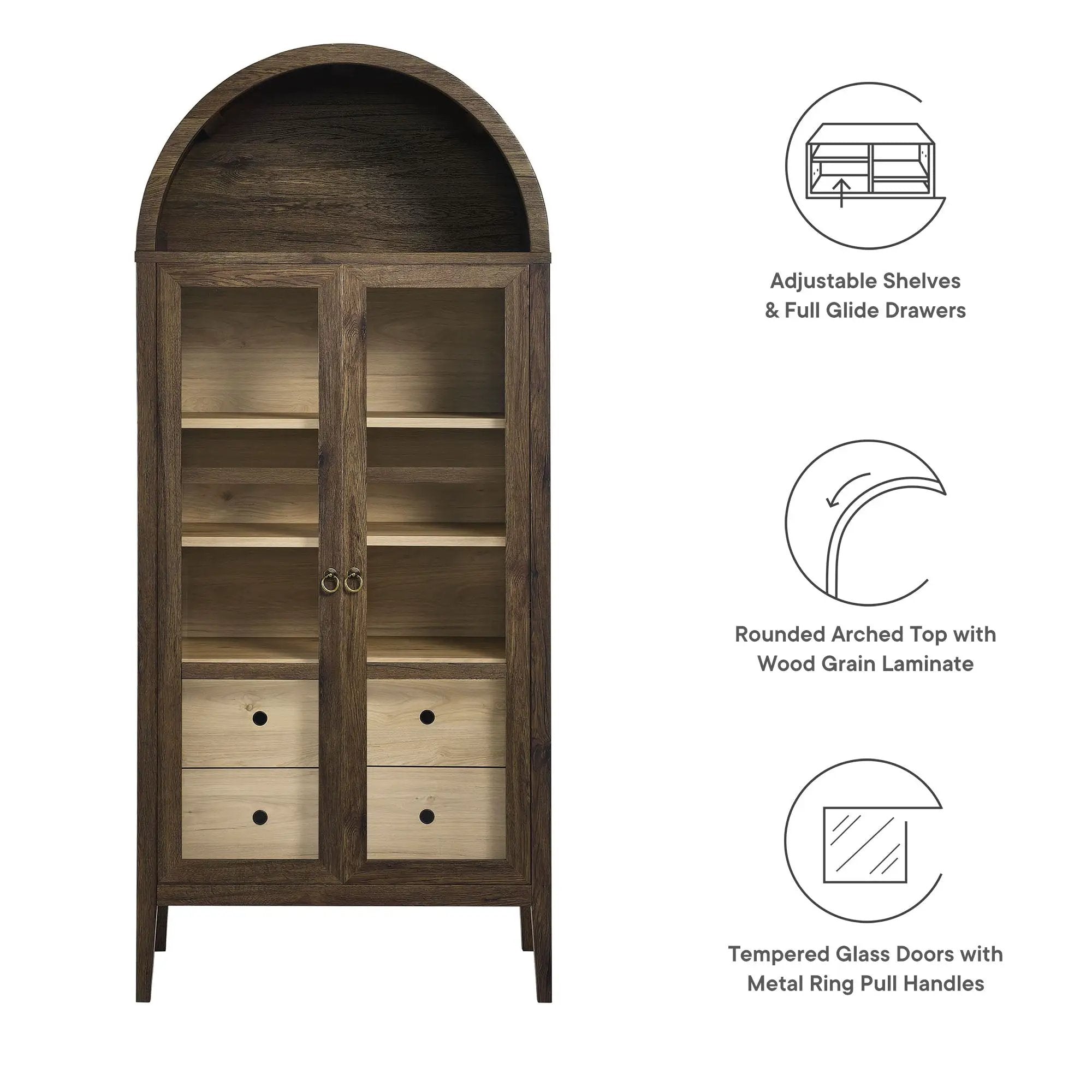 Nolan Tall Arched Storage Display Cabinet by Modway by HouseOfZazla