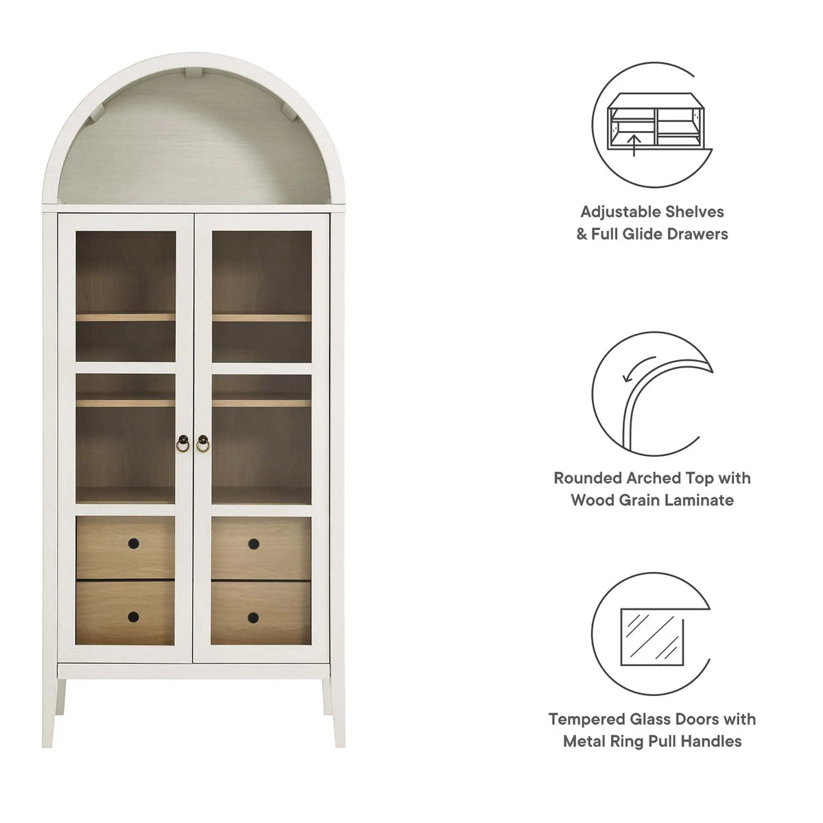 Nolan Tall Arched Storage Display Cabinet by Modway by HouseOfZazla
