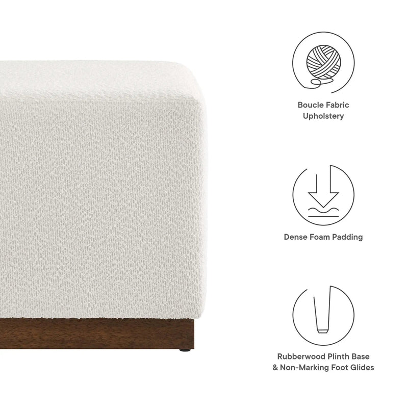 Tilden 17" Square Boucle Upholstered Ottoman by Modway by HouseOfZazla