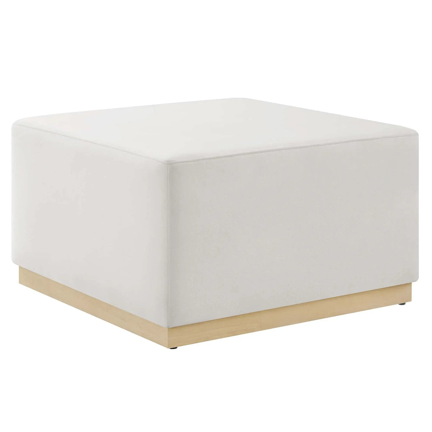 Tilden Large 28" Square Performance Velvet Upholstered Ottoman by HouseOfZazla