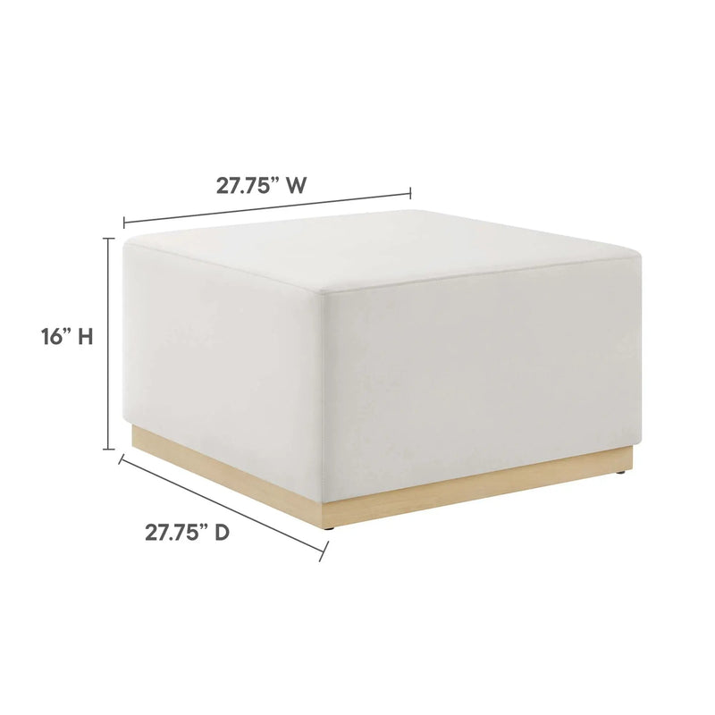 Tilden Large 28" Square Performance Velvet Upholstered Ottoman by HouseOfZazla