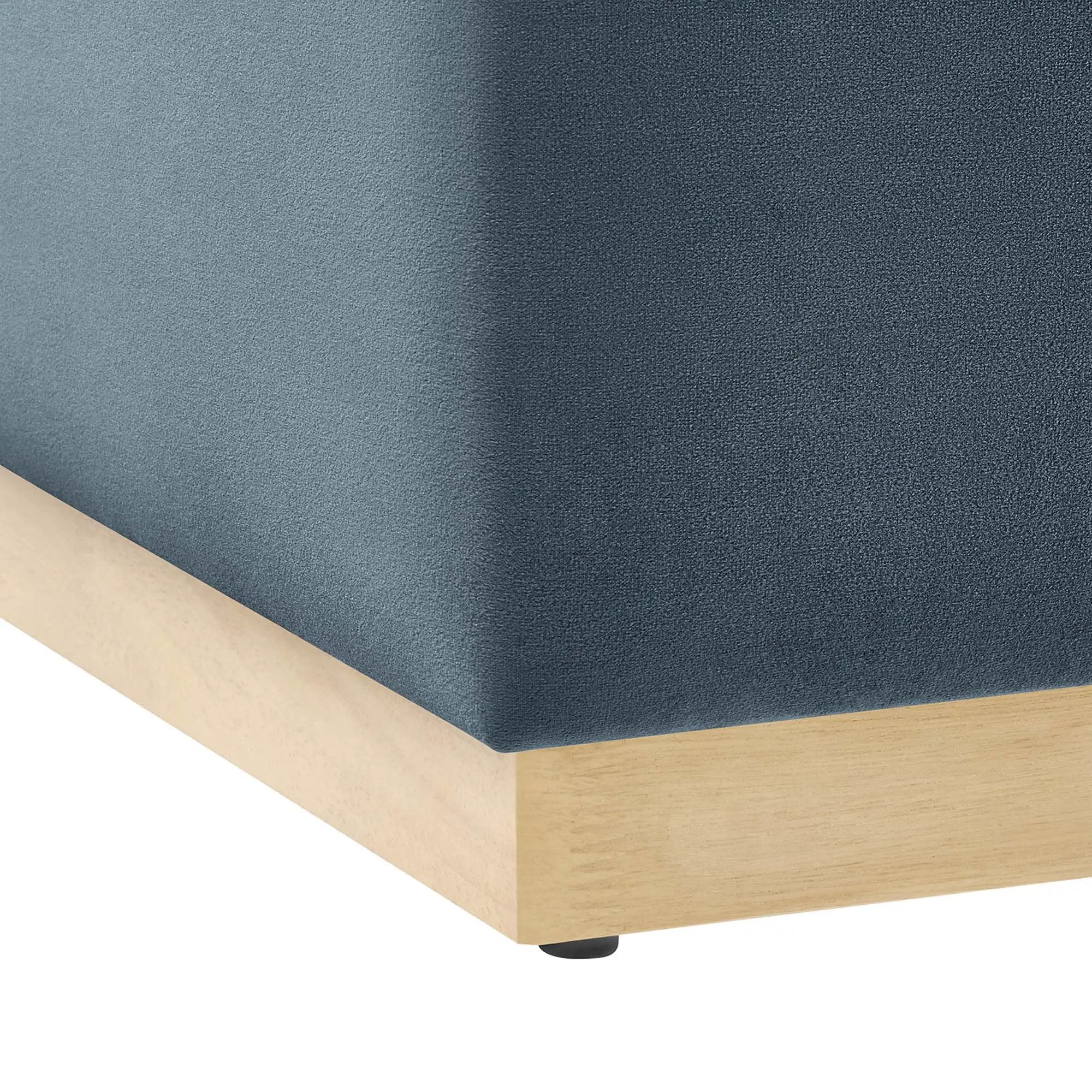 Tilden Large 28" Square Performance Velvet Upholstered Ottoman by HouseOfZazla