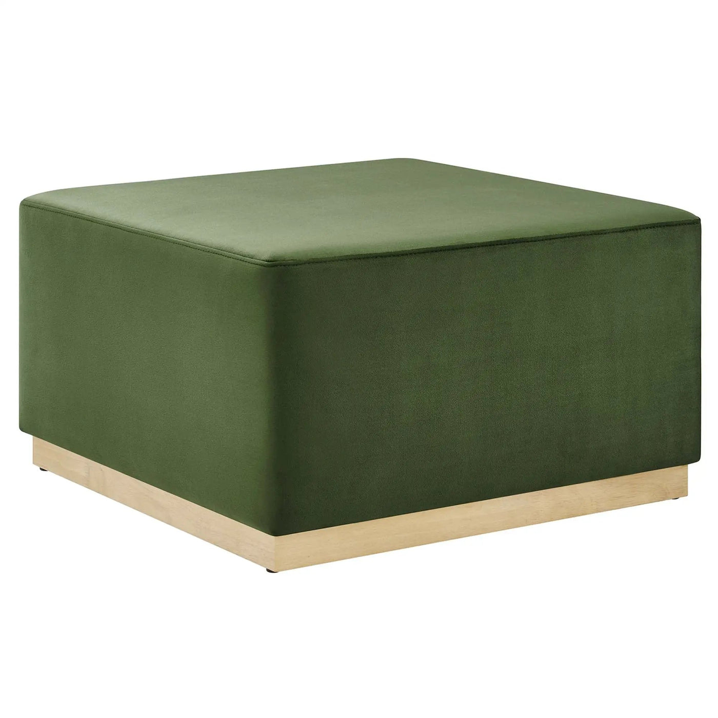 Tilden Large 28" Square Performance Velvet Upholstered Ottoman by HouseOfZazla