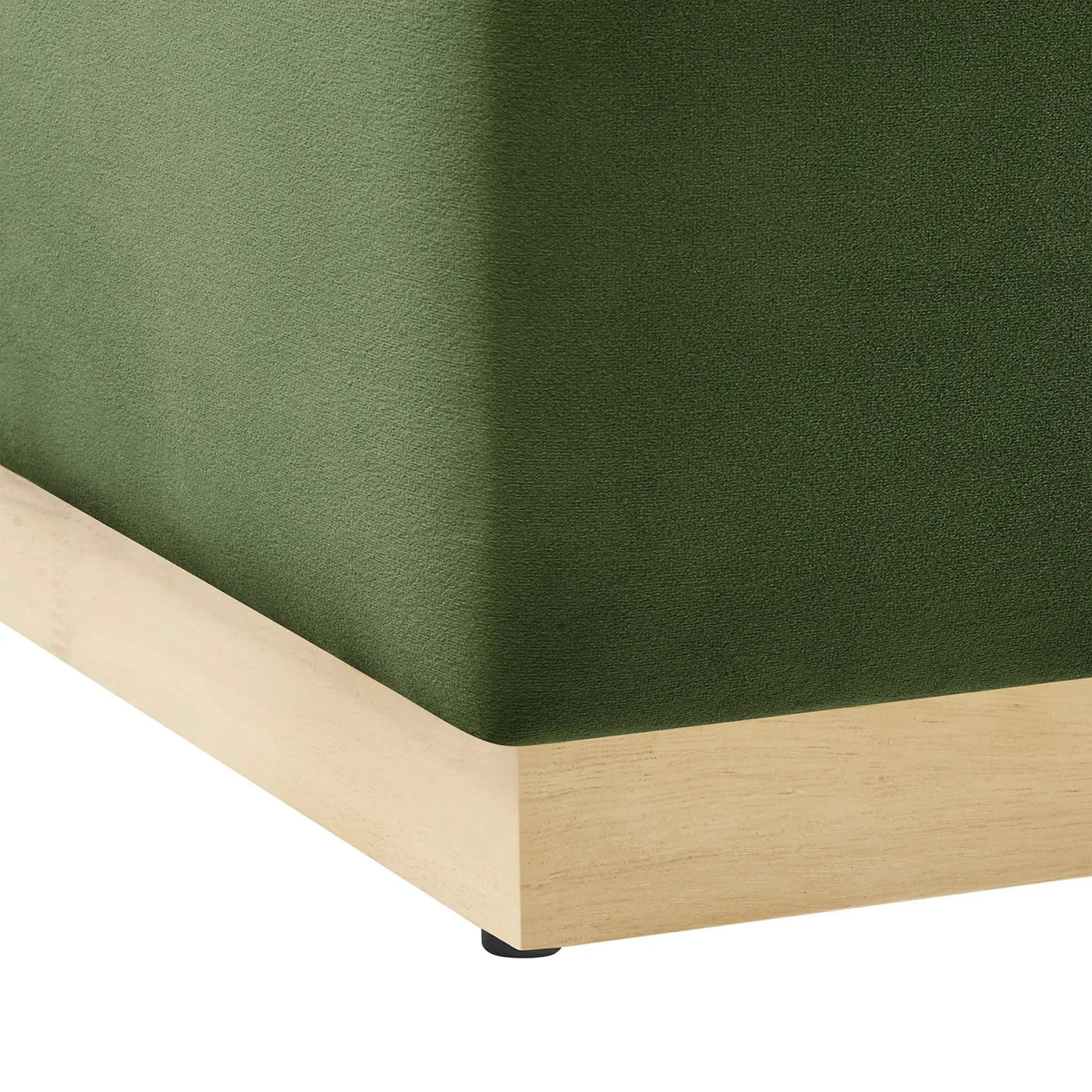 Tilden Large 28" Square Performance Velvet Upholstered Ottoman by HouseOfZazla