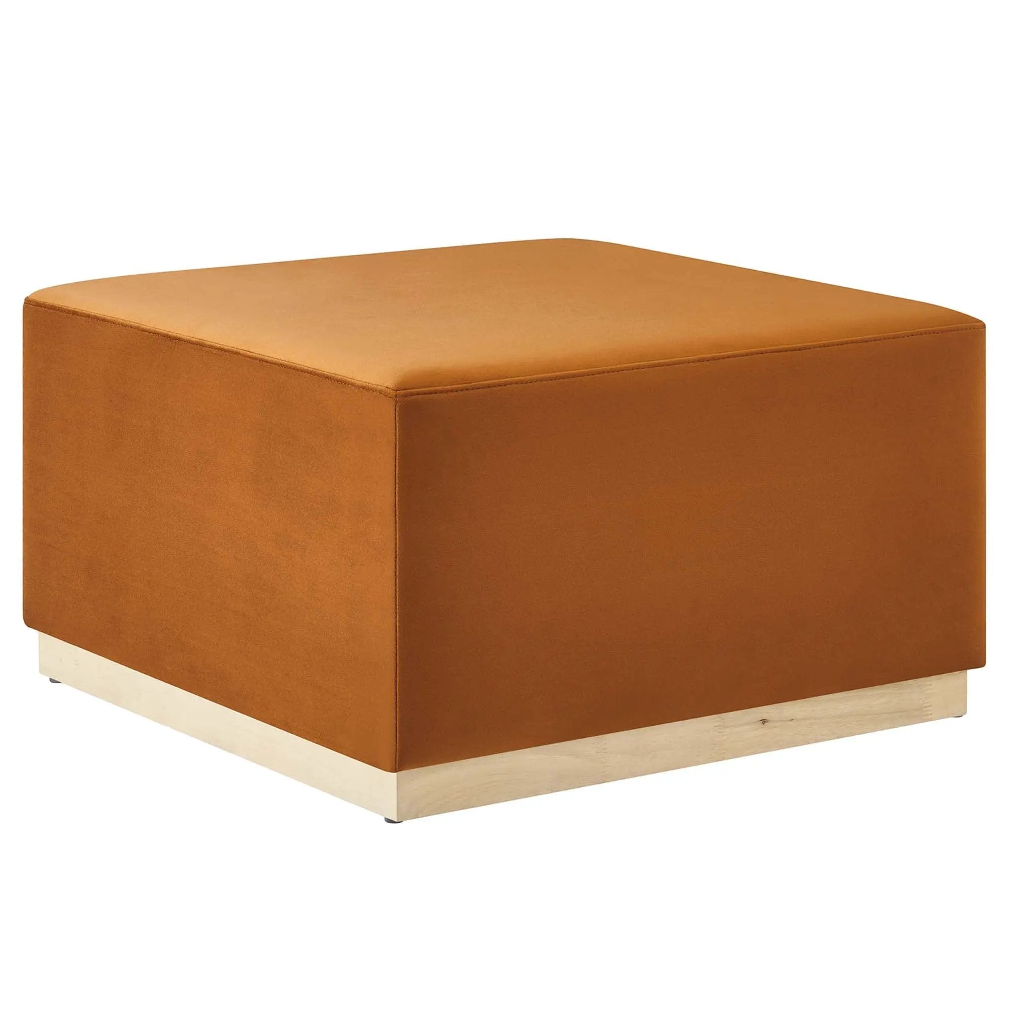 Tilden Large 28" Square Performance Velvet Upholstered Ottoman by HouseOfZazla