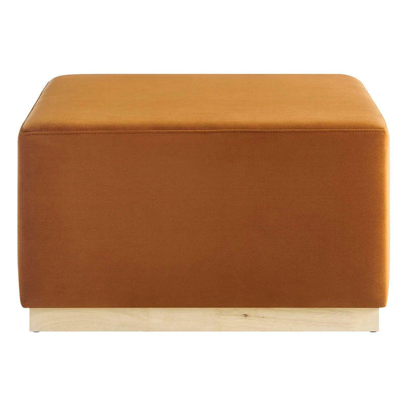 Tilden Large 28" Square Performance Velvet Upholstered Ottoman by HouseOfZazla