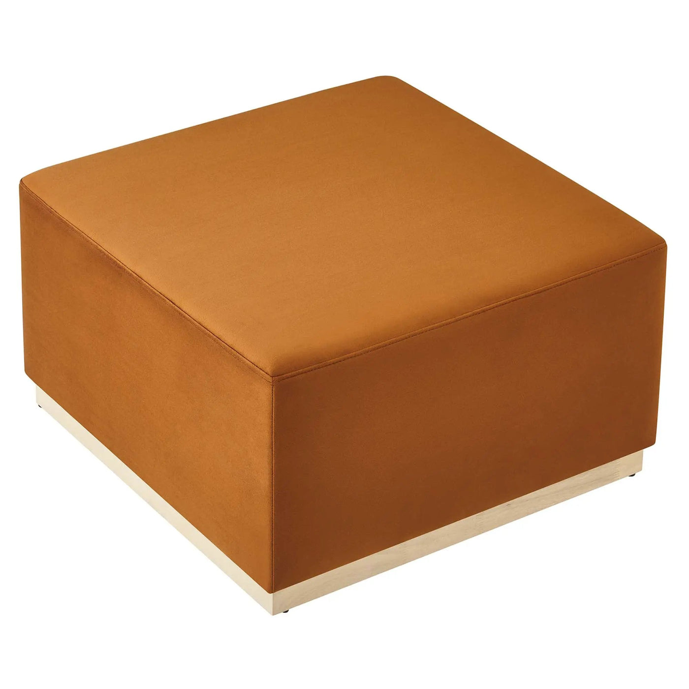Tilden Large 28" Square Performance Velvet Upholstered Ottoman by HouseOfZazla