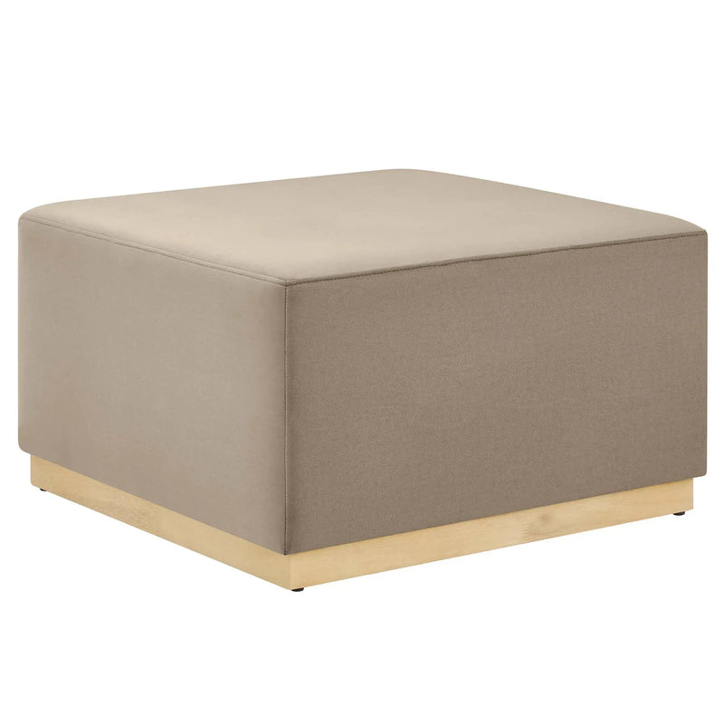 Tilden Large 28" Square Performance Velvet Upholstered Ottoman by HouseOfZazla
