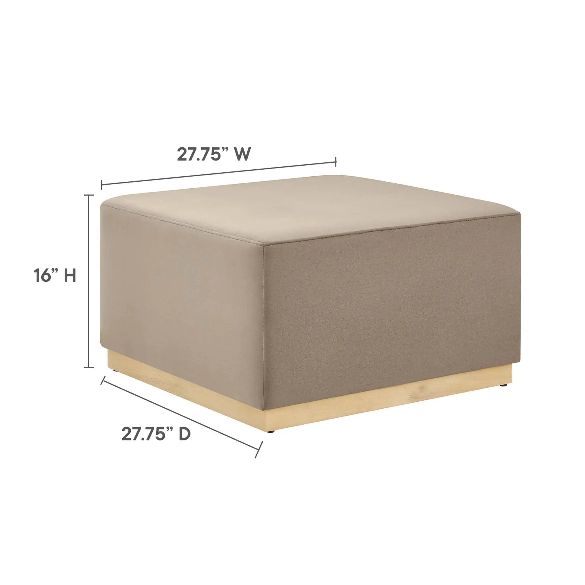 Tilden Large 28" Square Performance Velvet Upholstered Ottoman by HouseOfZazla
