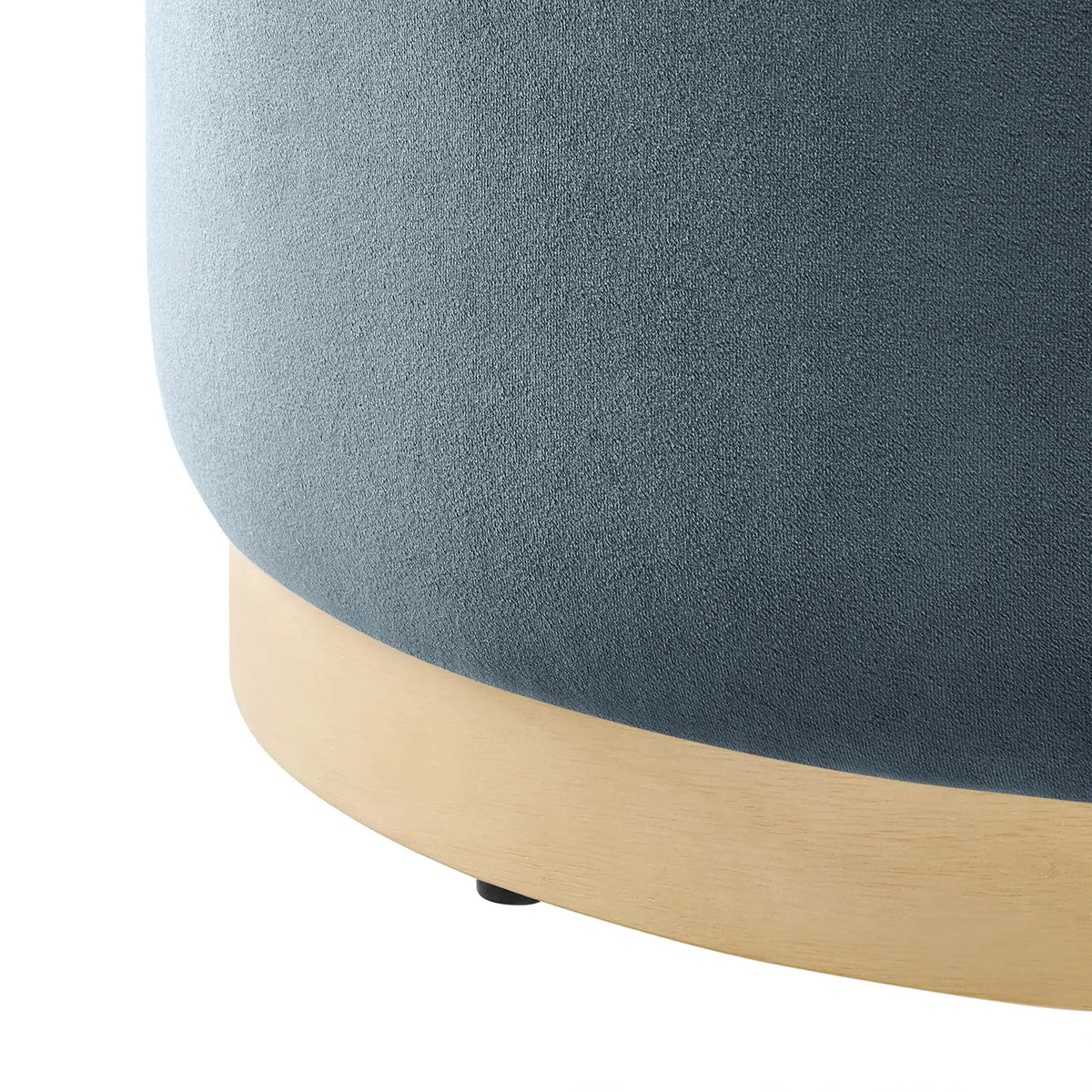 Tilden Large 23" Round Performance Velvet Upholstered Ottoman by HouseOfZazla