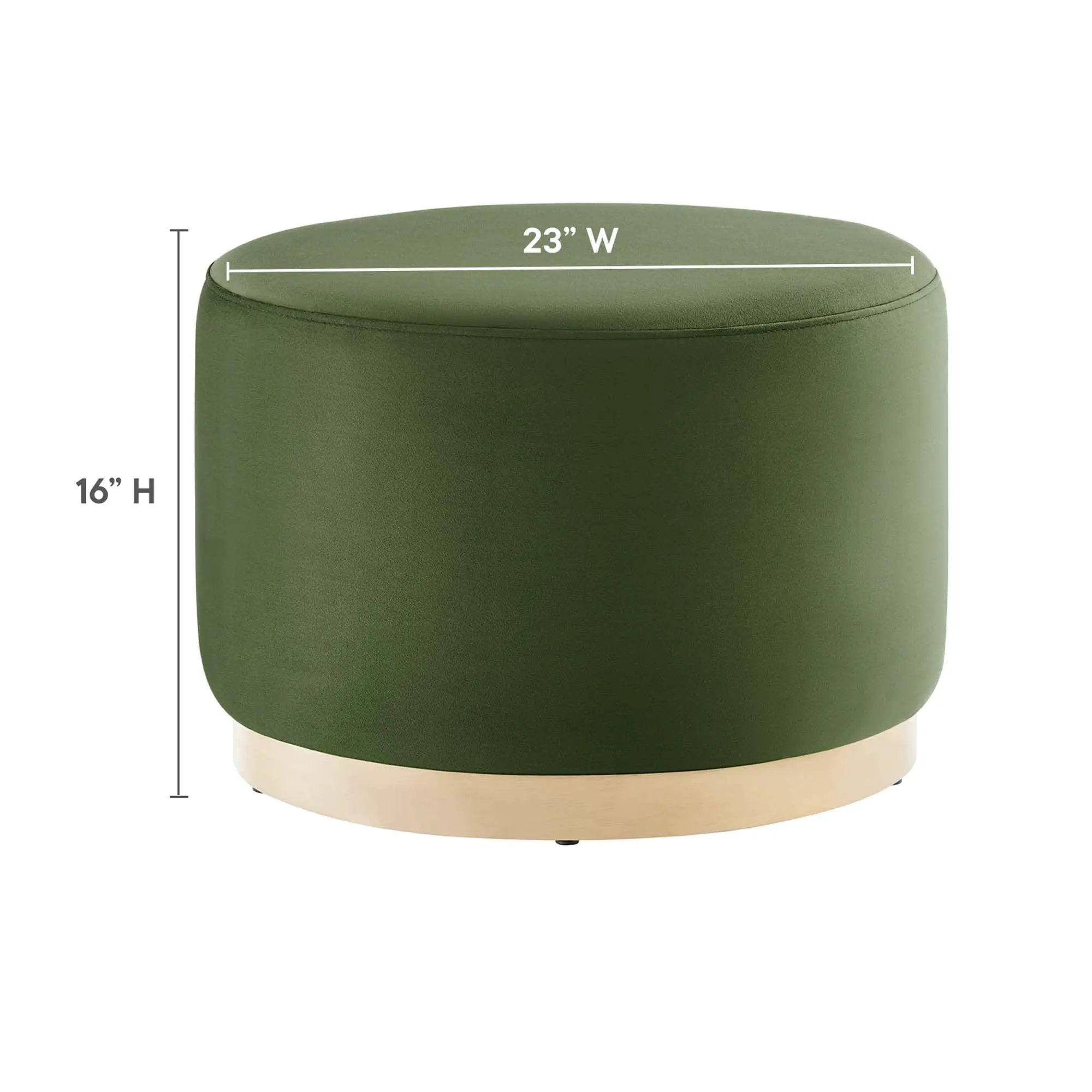 Tilden Large 23" Round Performance Velvet Upholstered Ottoman by HouseOfZazla