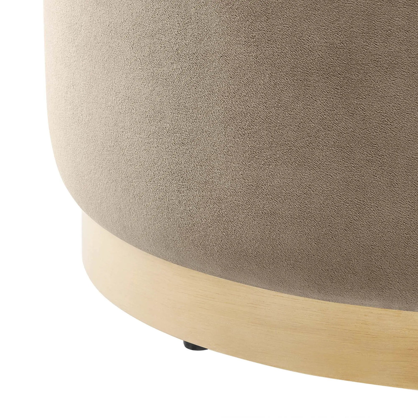 Tilden Large 23" Round Performance Velvet Upholstered Ottoman by HouseOfZazla
