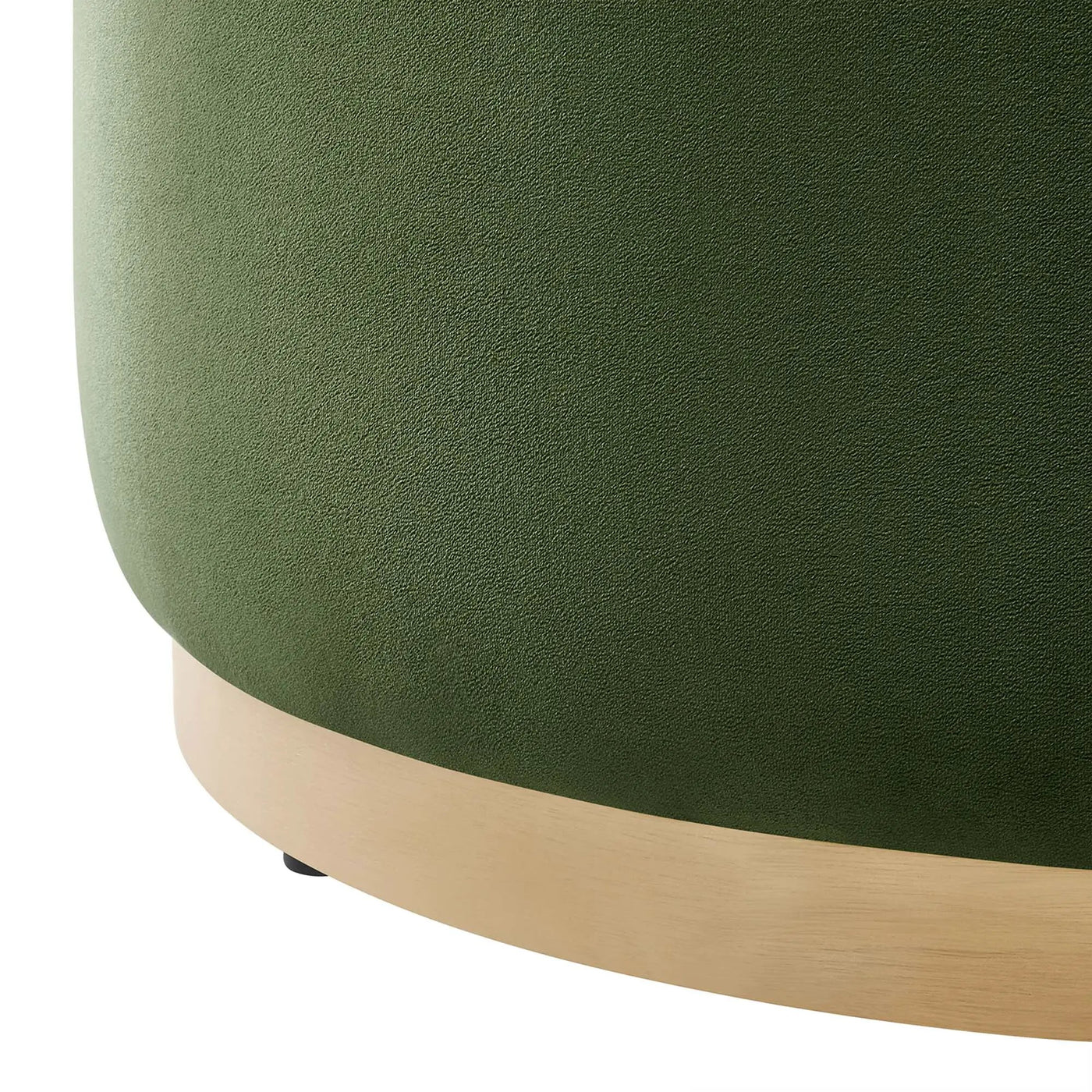 Tilden Large 29" Round Performance Velvet Upholstered Ottoman by HouseOfZazla