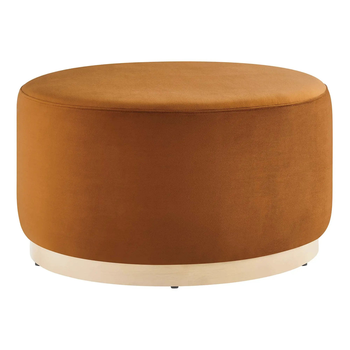 Tilden Large 29" Round Performance Velvet Upholstered Ottoman by HouseOfZazla