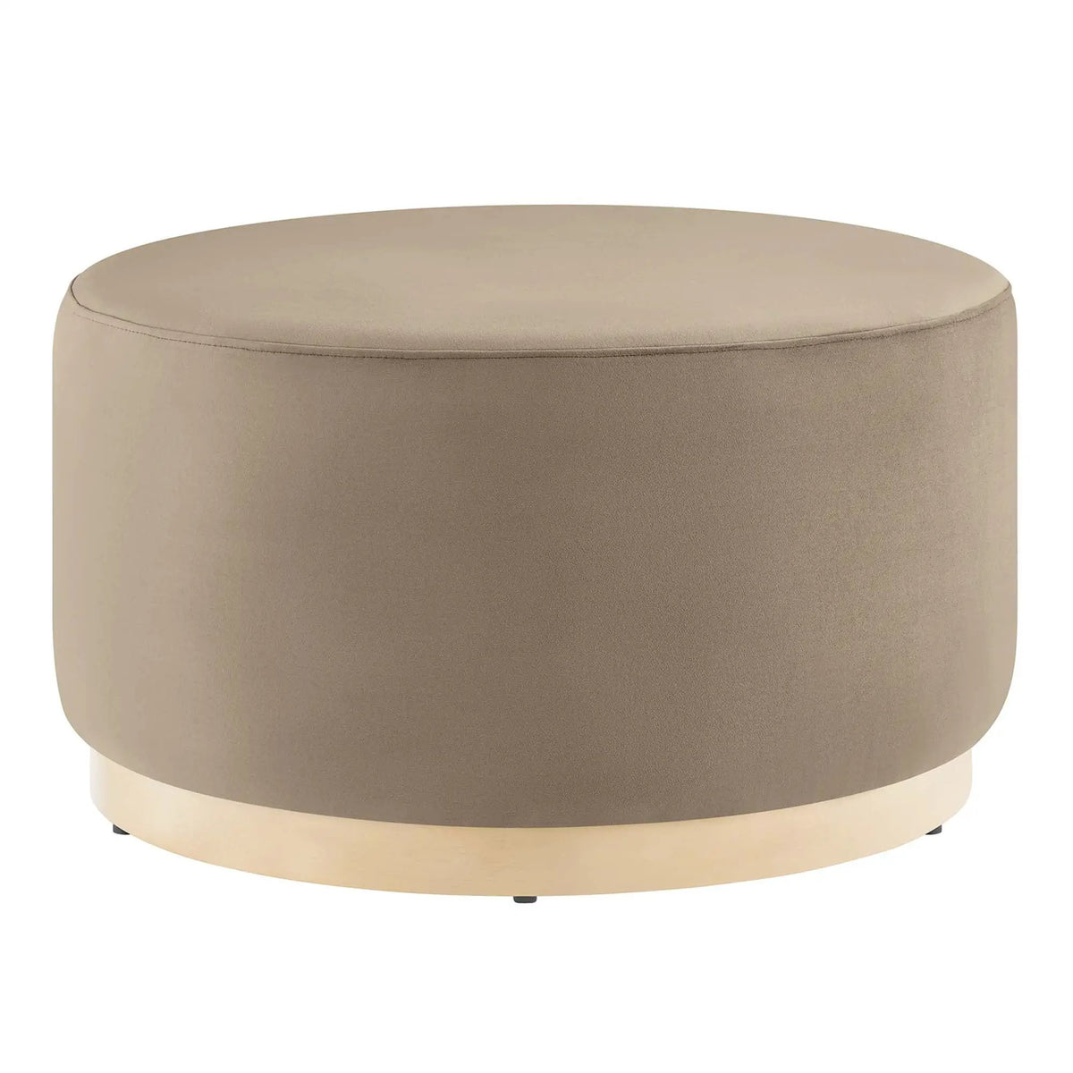 Tilden Large 29" Round Performance Velvet Upholstered Ottoman by HouseOfZazla