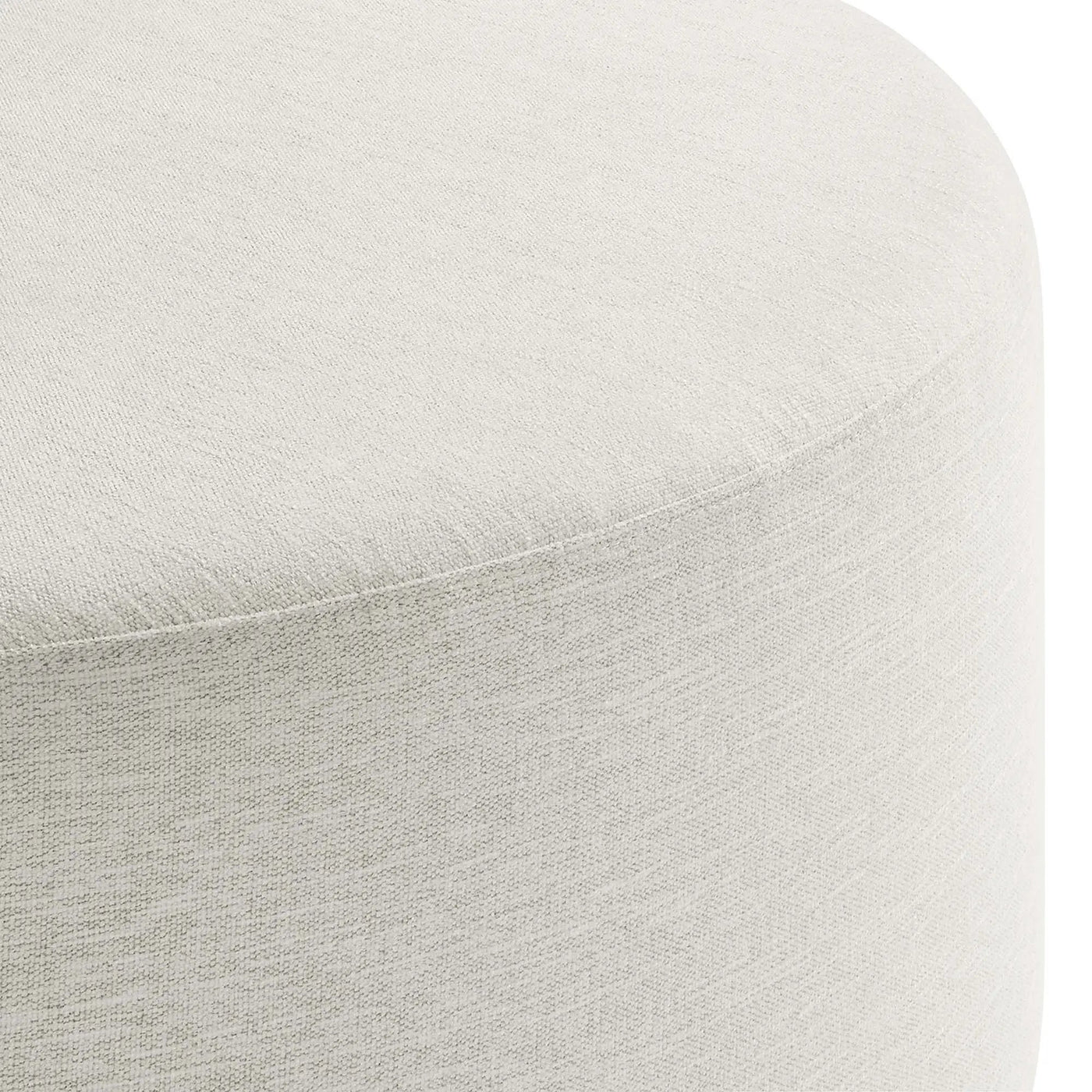 Callum Large 38" Round Woven Heathered Fabric Upholstered Ottoman by HouseOfZazla