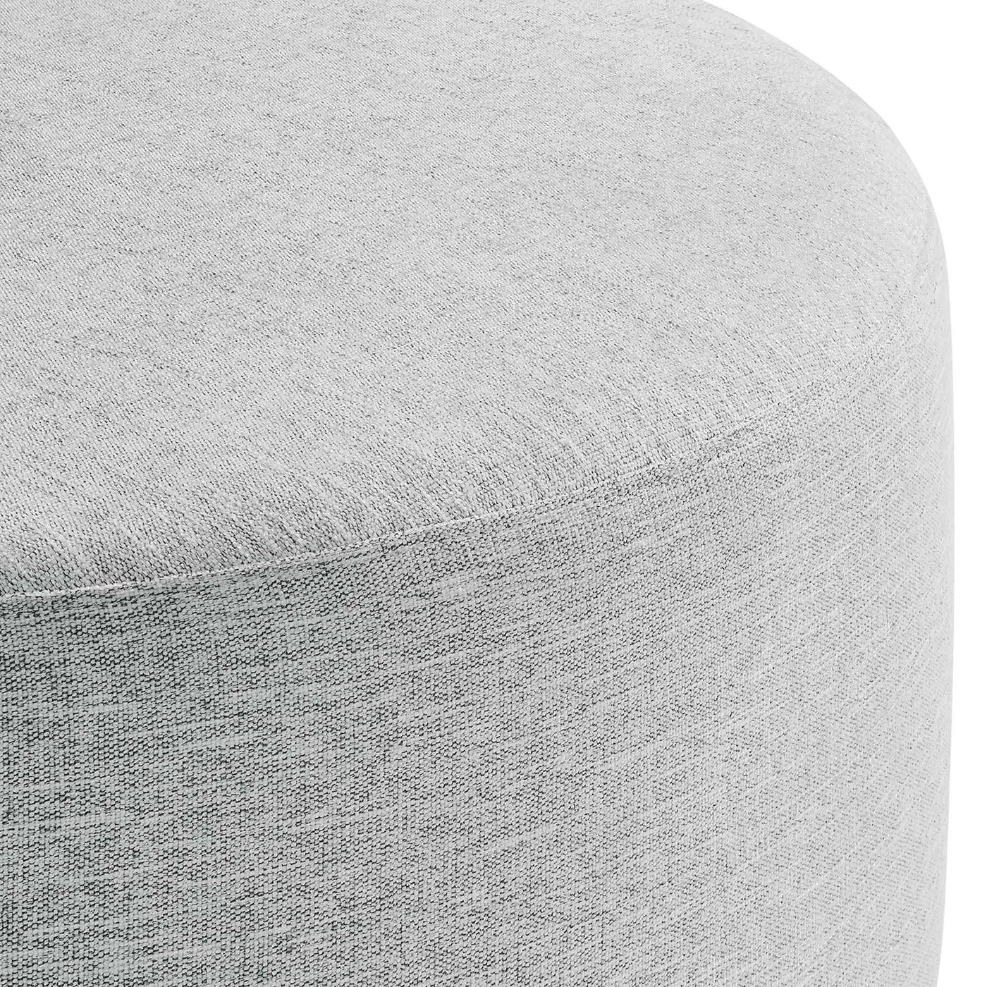 Callum Large 38" Round Woven Heathered Fabric Upholstered Ottoman by HouseOfZazla