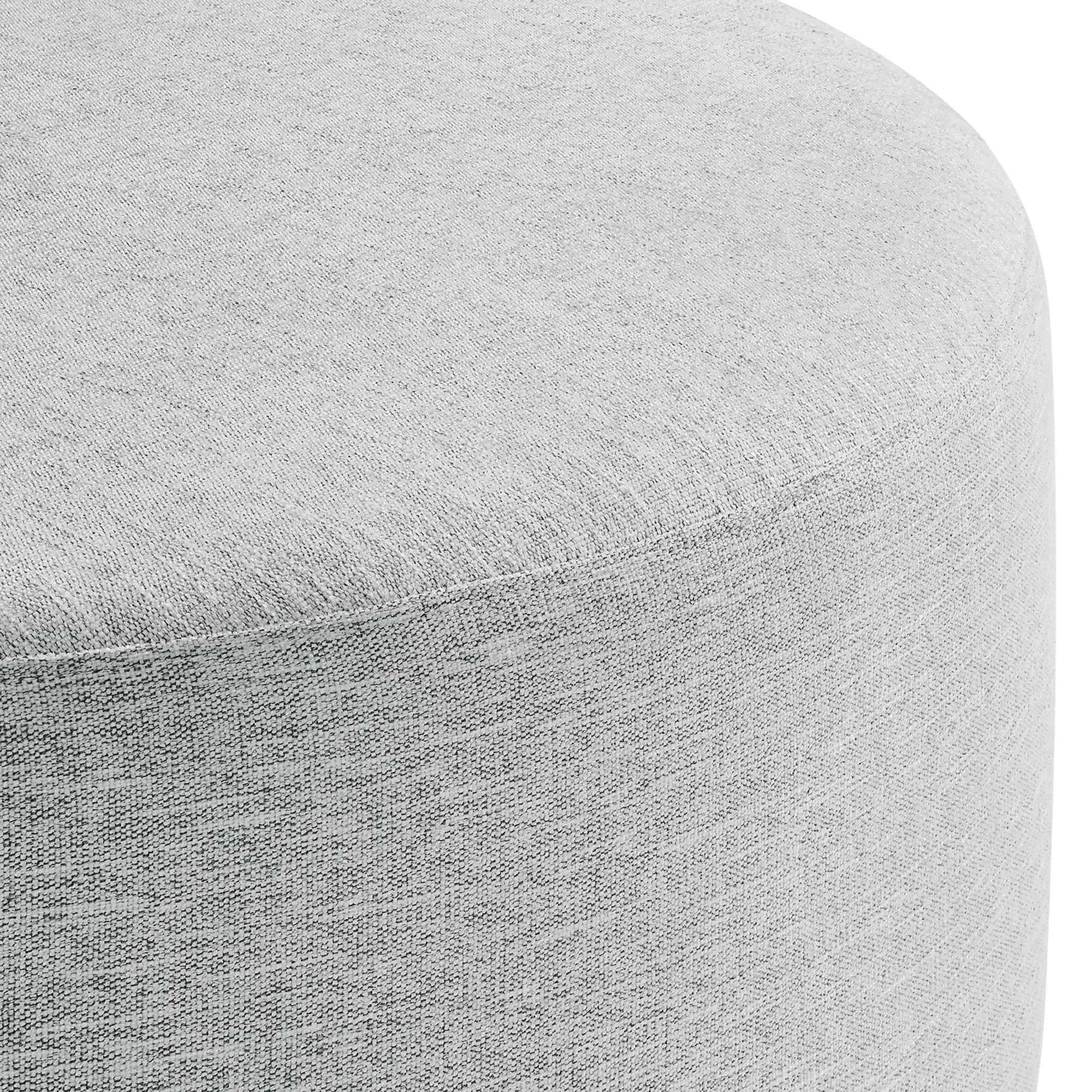 Callum Large 38" Round Woven Heathered Fabric Upholstered Ottoman by HouseOfZazla