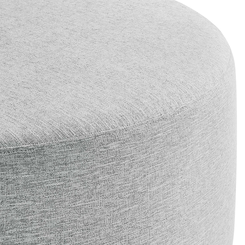 Callum Large 38" Round Woven Heathered Fabric Upholstered Ottoman by HouseOfZazla