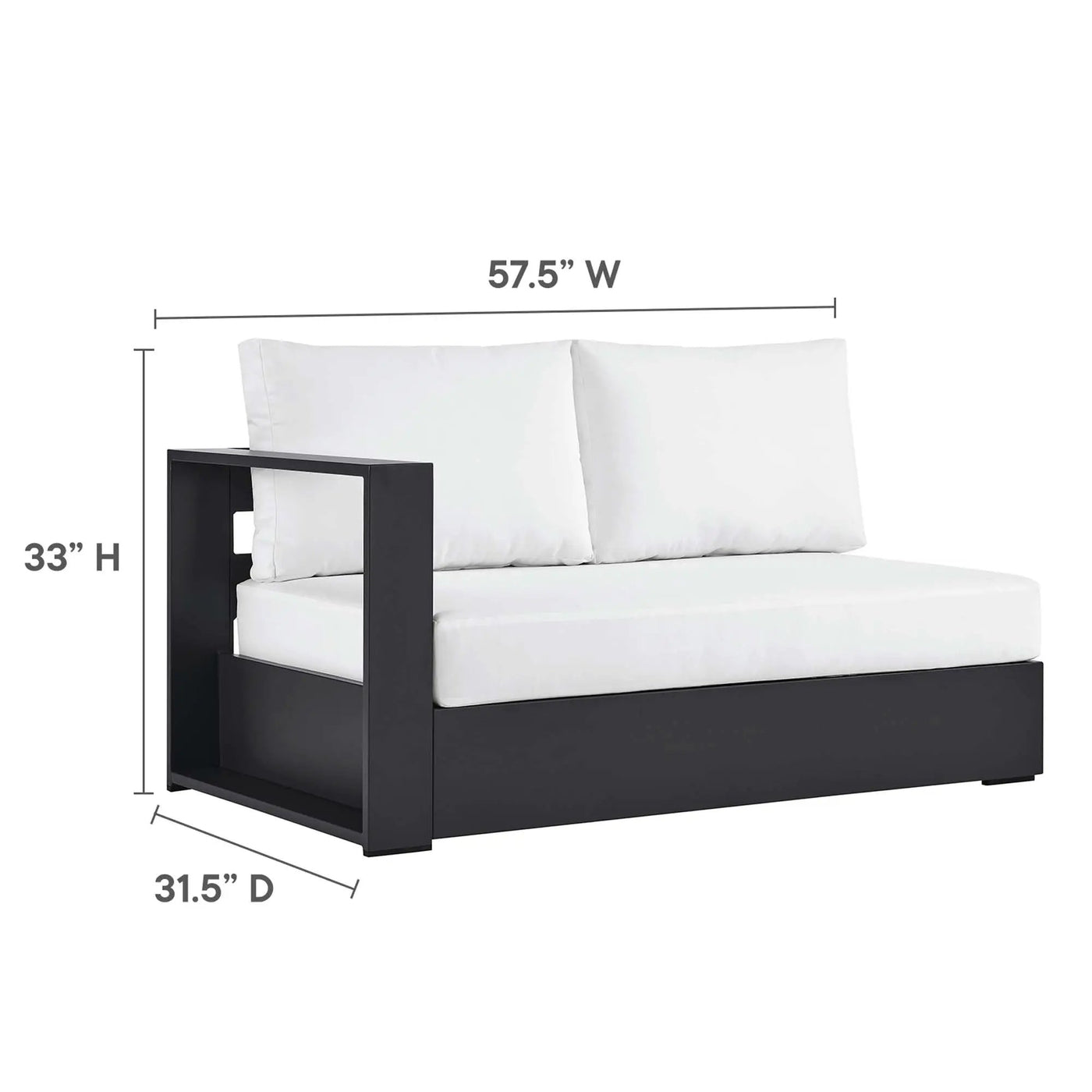 Tahoe 2-Piece Outdoor Aluminum Chaise Sectional Sofa by HouseOfZazla