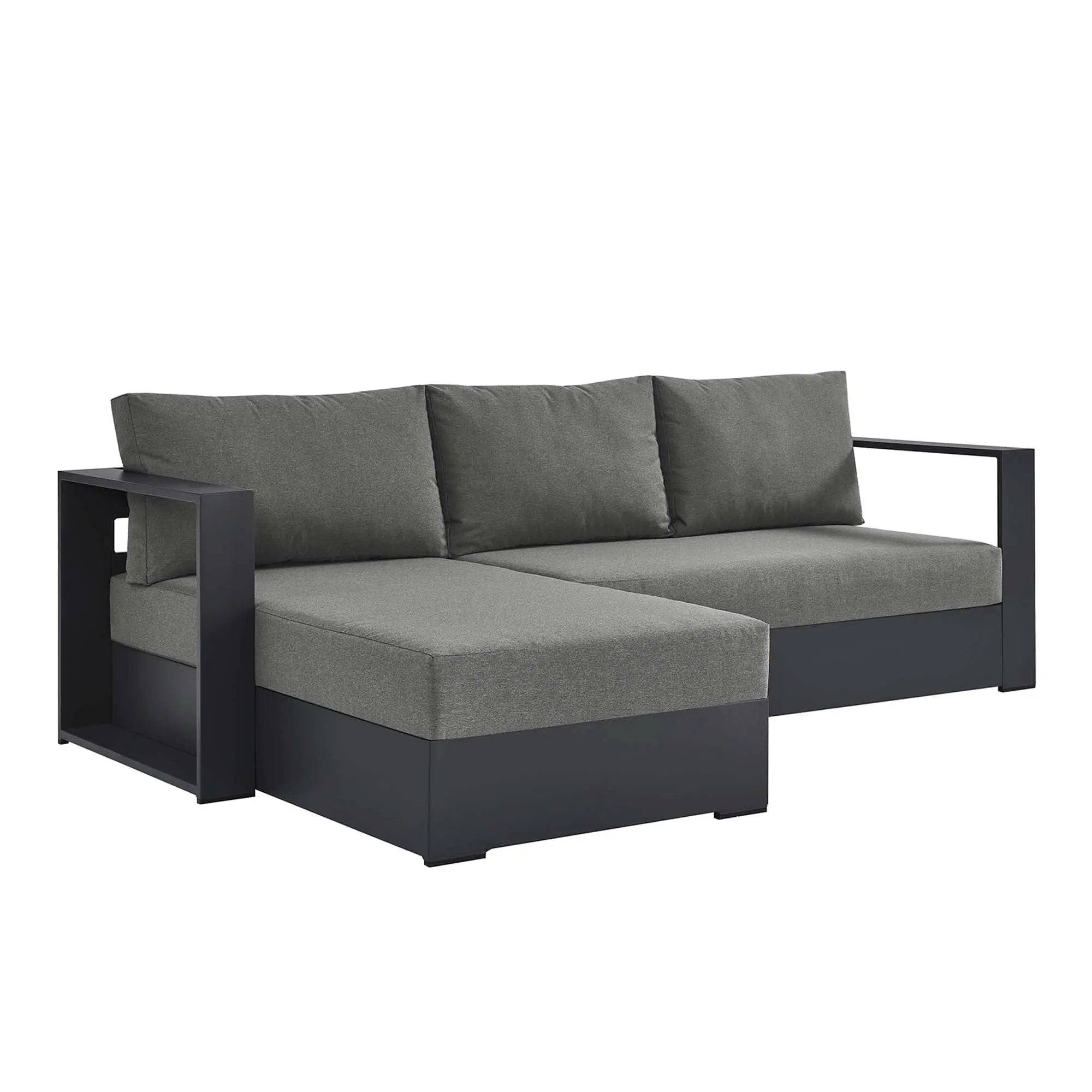 Tahoe 2-Piece Outdoor Patio Powder-Coated Aluminum Sectional Sofa Set by HouseOfZazla