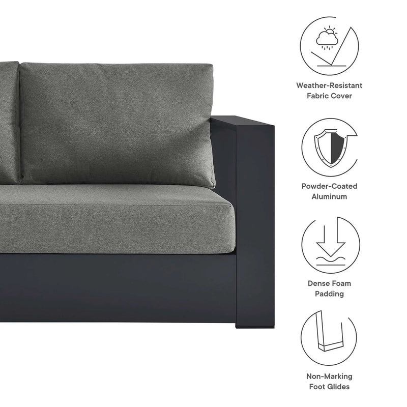 Tahoe 2-Piece Outdoor Patio Powder-Coated Aluminum Sectional Sofa Set by HouseOfZazla