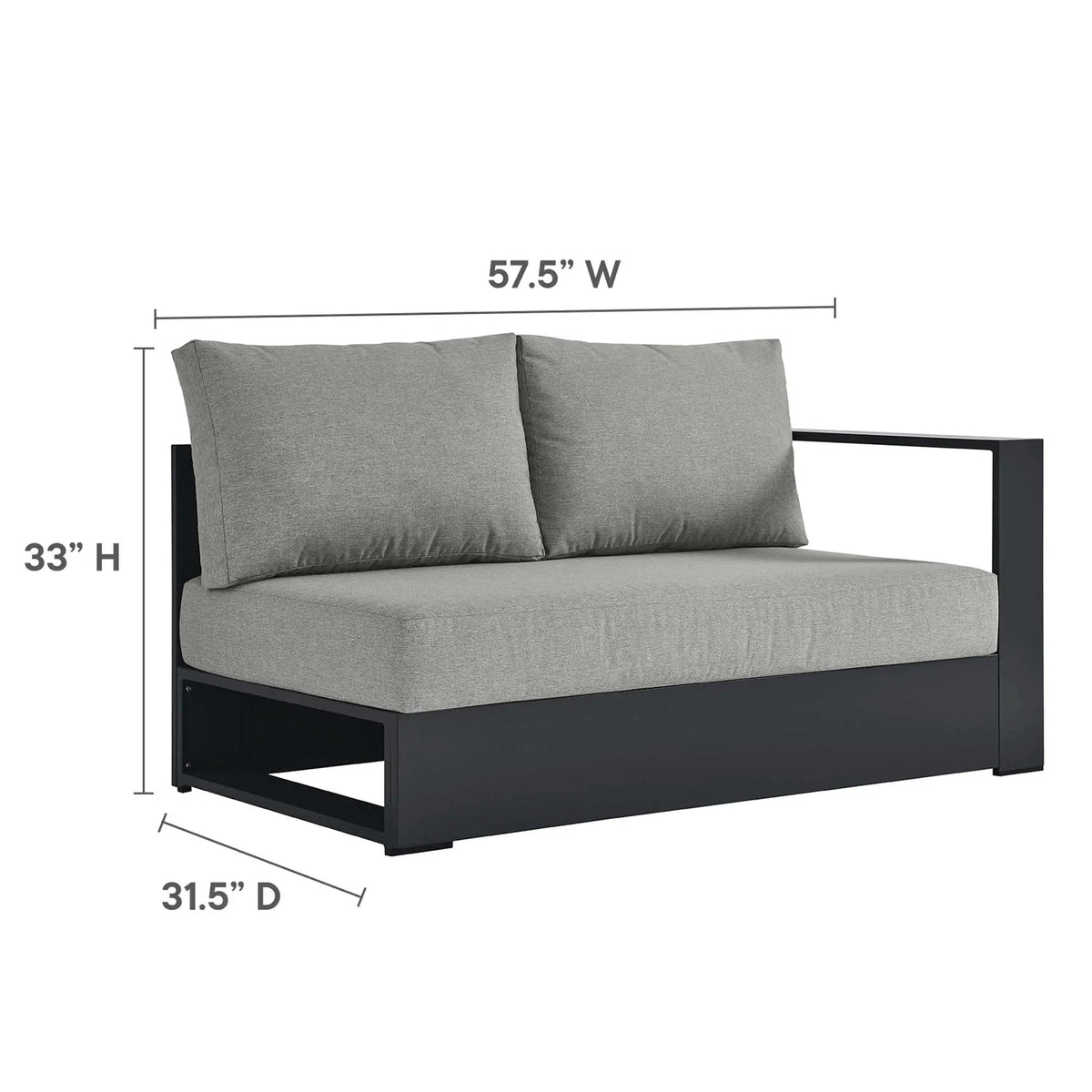 Tahoe 2-Piece Outdoor Patio Powder-Coated Aluminum Sectional Sofa Set by HouseOfZazla