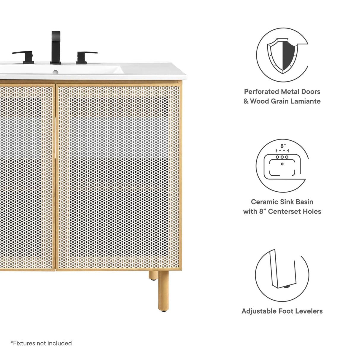 Calla 36" Perforated Metal Bathroom Vanity by Modway by HouseOfZazla
