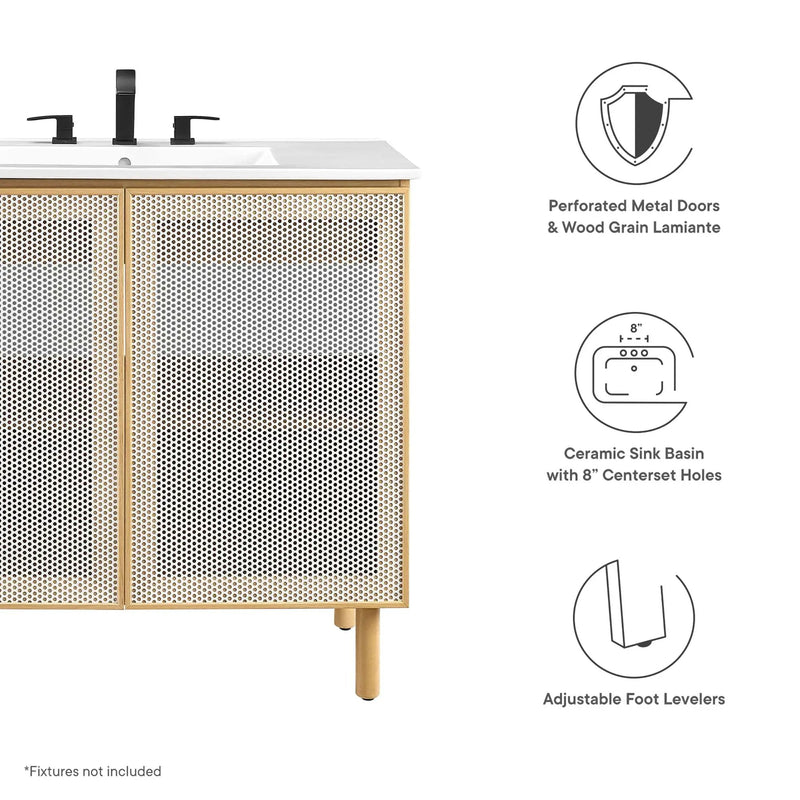 Calla 36" Perforated Metal Bathroom Vanity by Modway by HouseOfZazla
